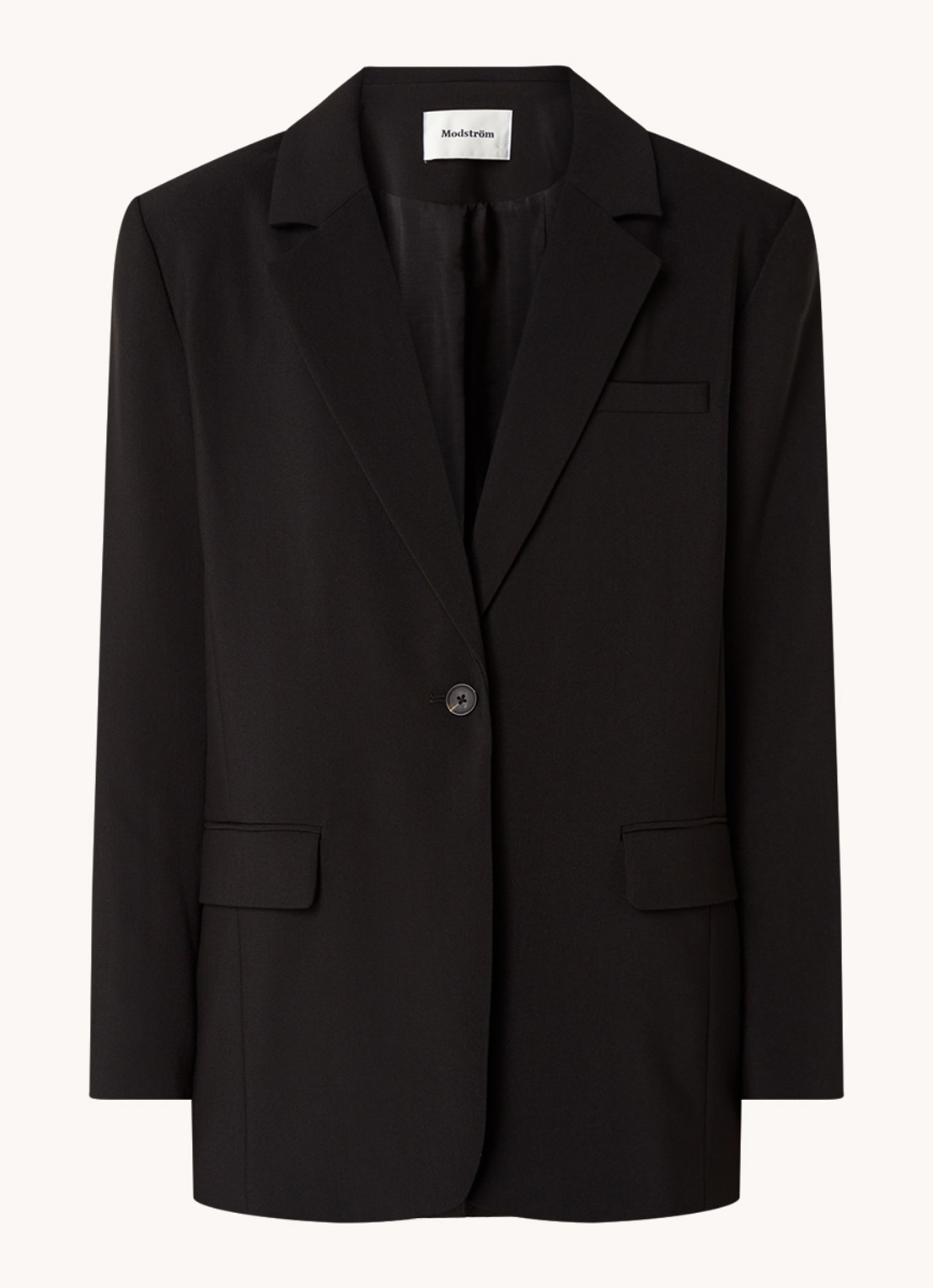 Modström Gale blazer met klepzakken - voorkant zwart