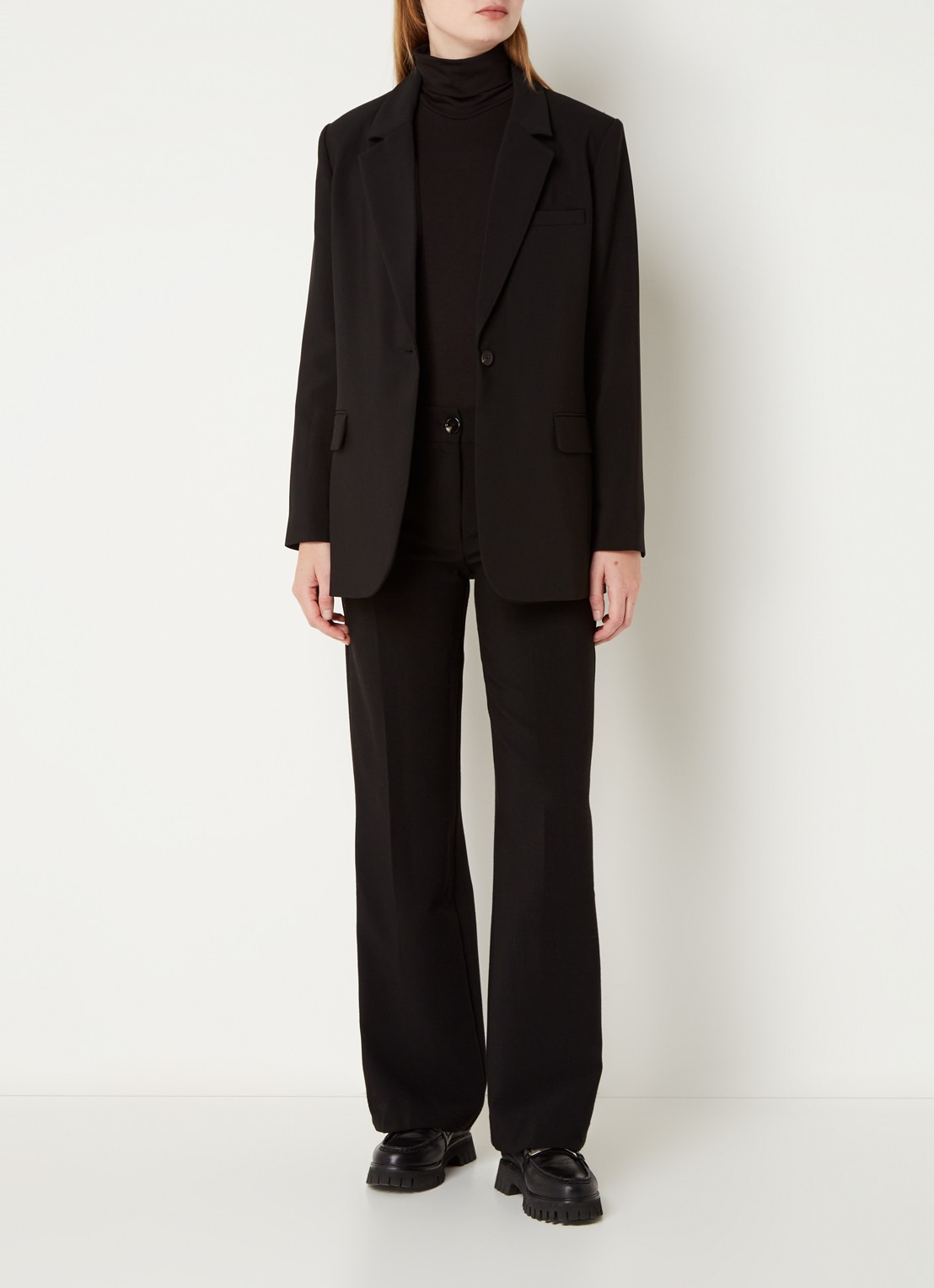 Modström Gale blazer met klepzakken - voorkant 2 zwart