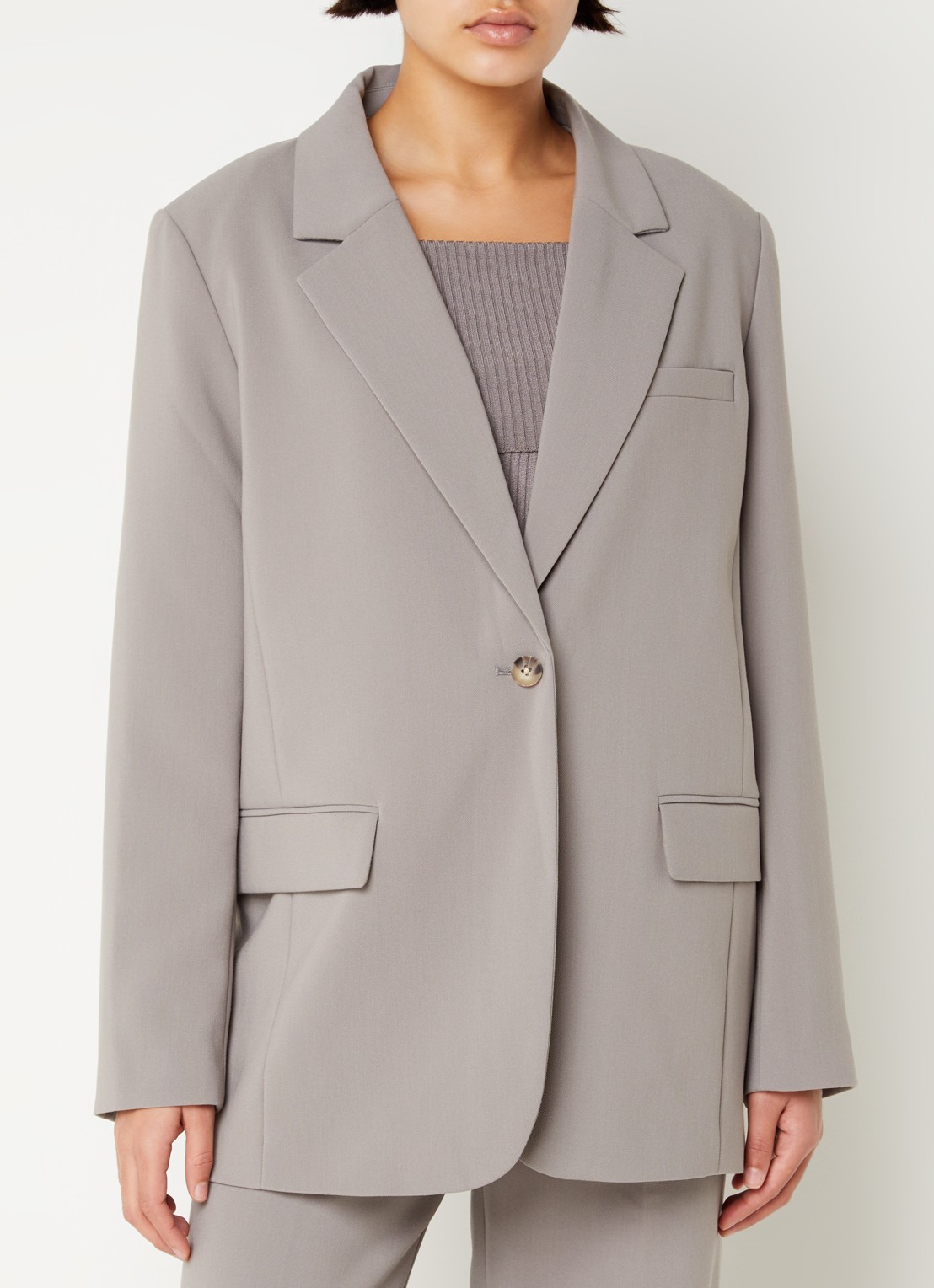 Modström Gale blazer met klepzakken - detail 3 grijs