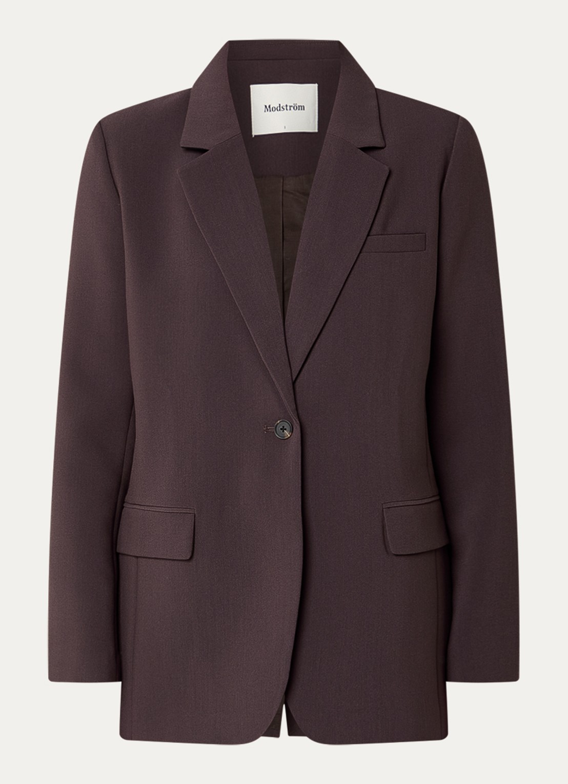 Modström Gale blazer met klepzakken - voorkant 3 donkerbruin