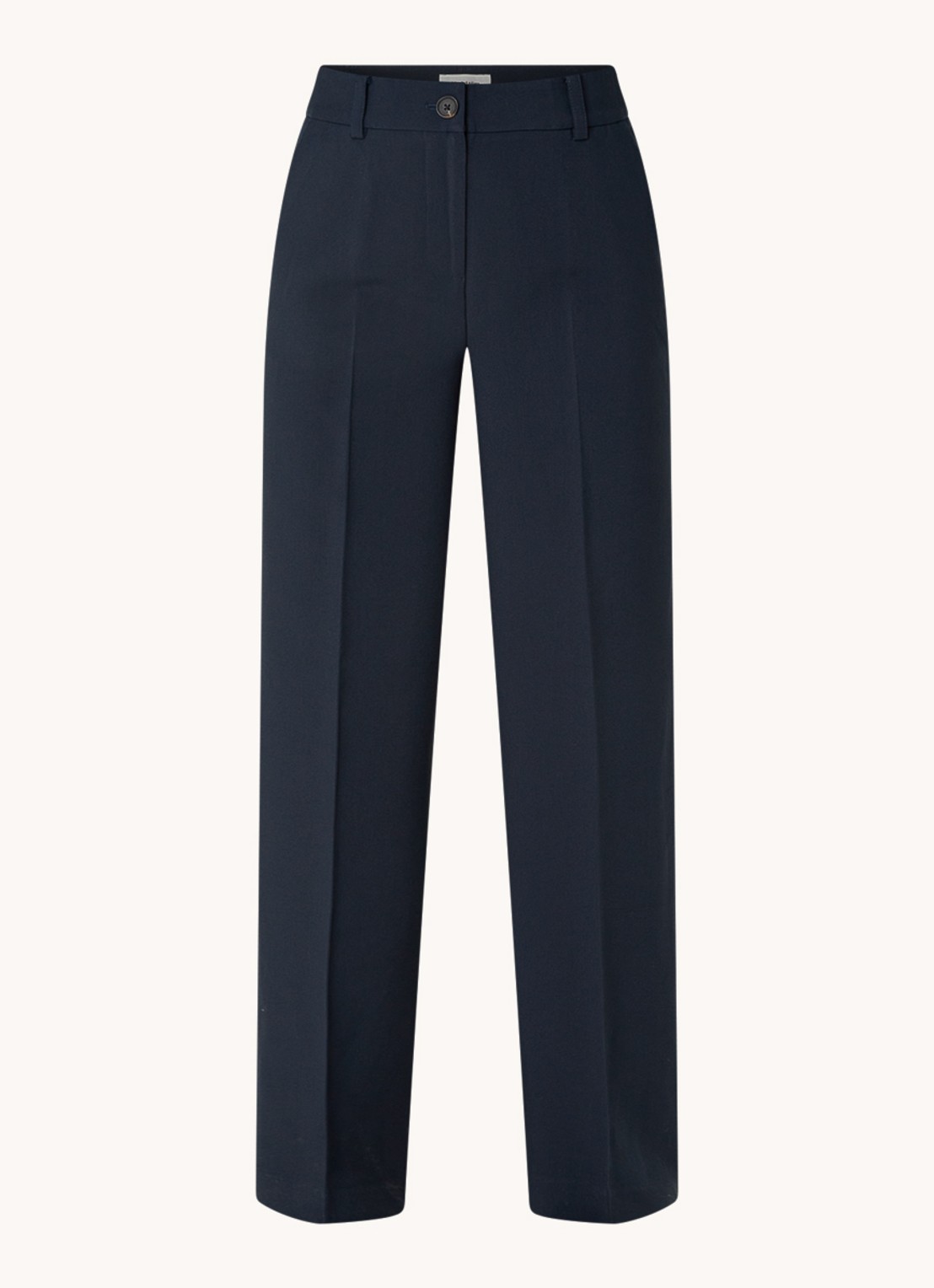 Modström Gale high waist straight fit pantalon met steekzakken en persplooi - voorkant 2 indigo