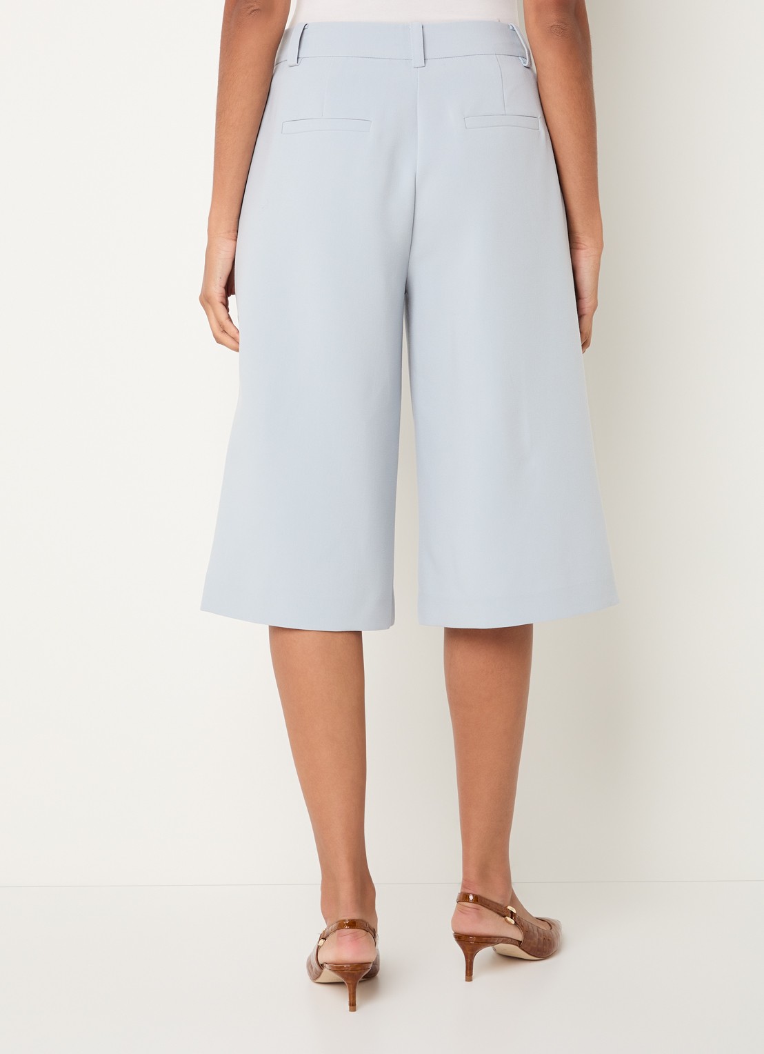 Modström Gale mid waist wide fit culotte - achterkant 3 lichtblauw