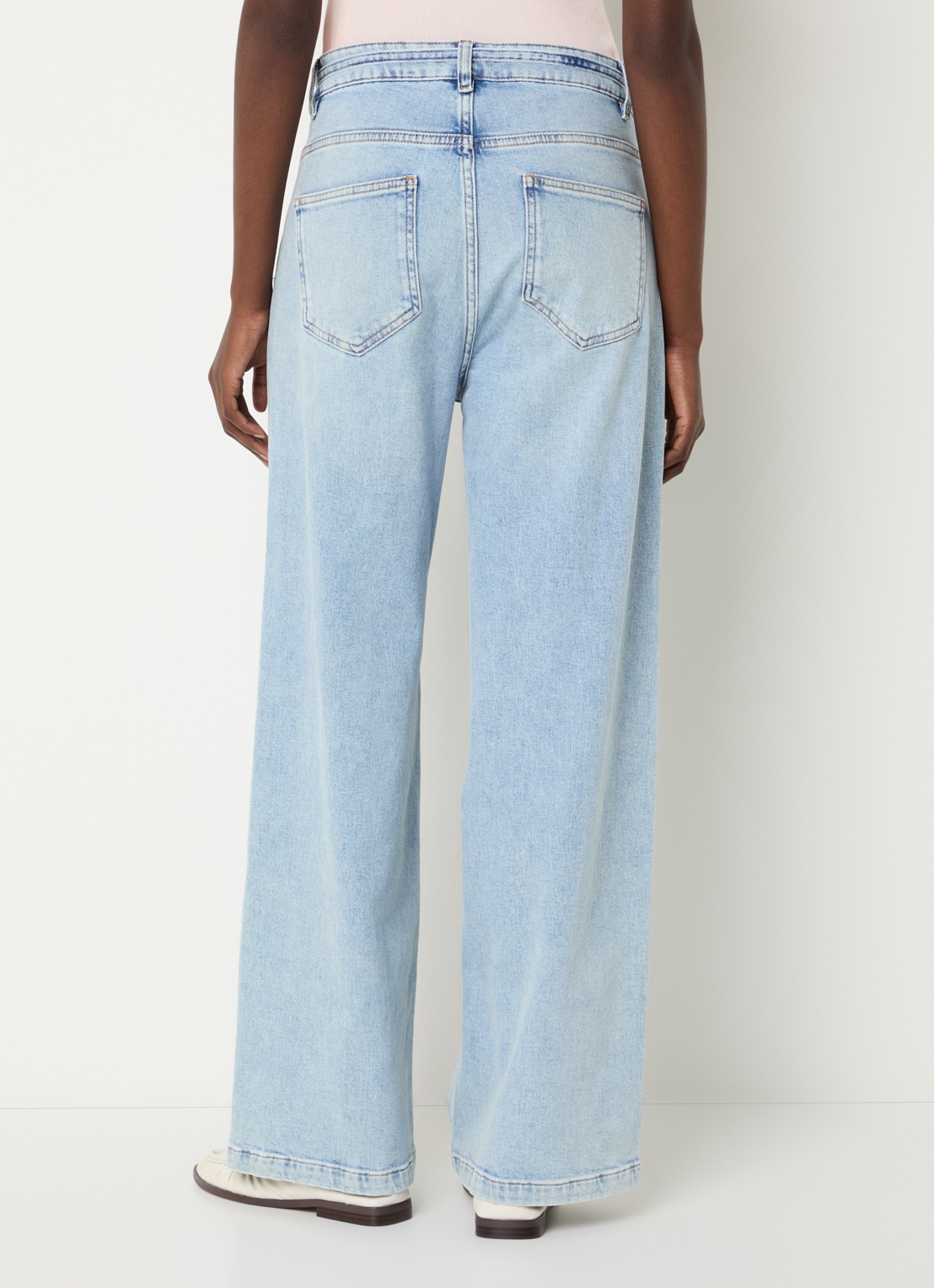 Modström Isolde high waist straight leg jeans met strikceintuur - achterkant 3 indigo
