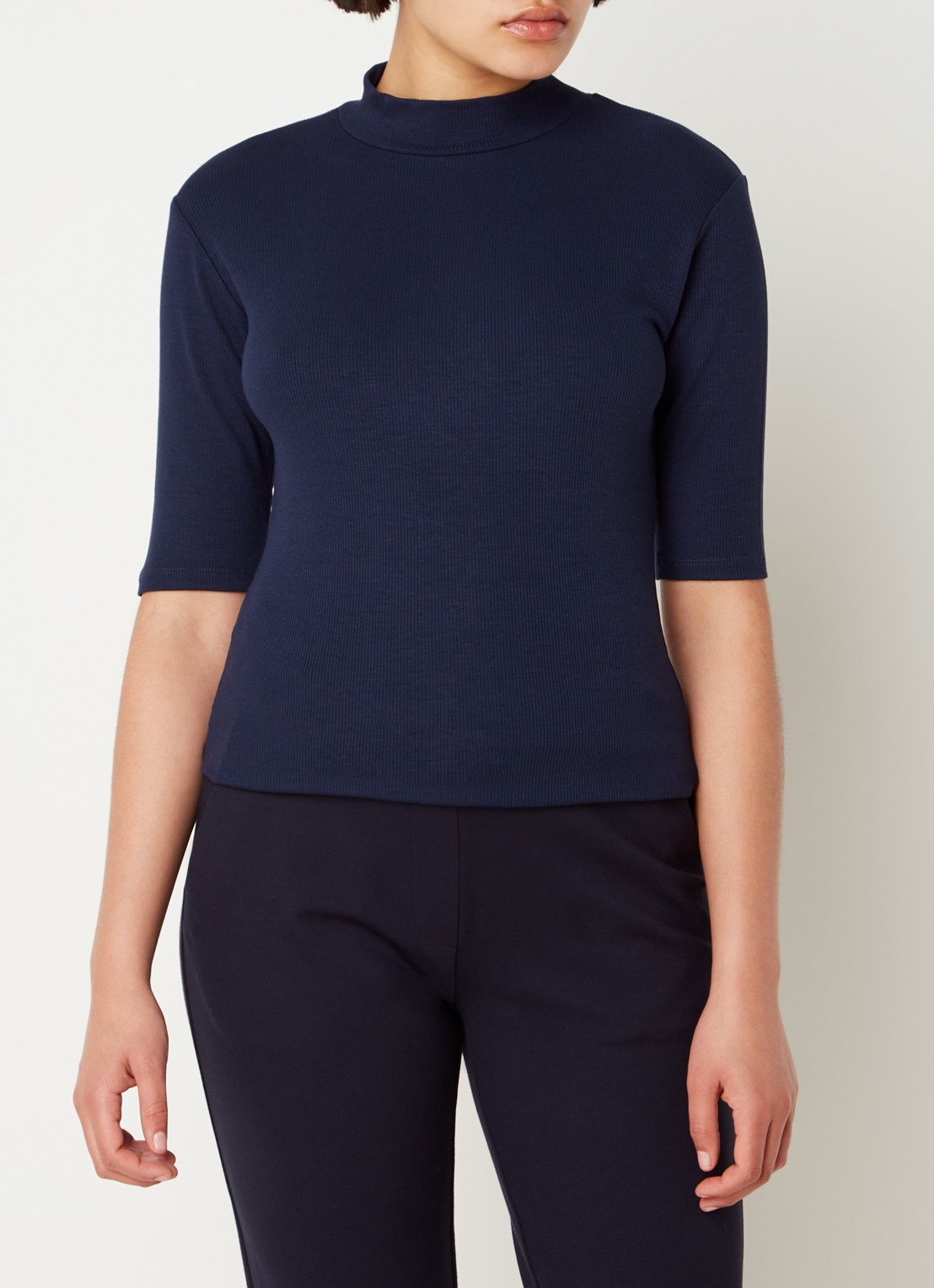 Modström Krown T-shirt met ribstructuur - detail 4 jeans
