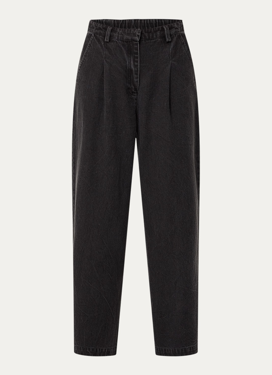 Modström Minni high waist wide leg jeans met gekleurde wassing - voorkant 2 antraciet