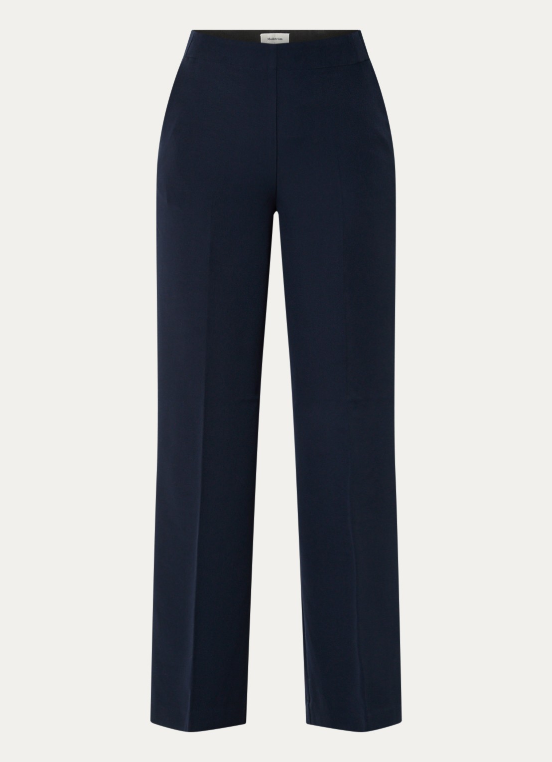 Modström Nelli high waist loose fit pantalon met steekzakken - voorkant 2 donkerblauw