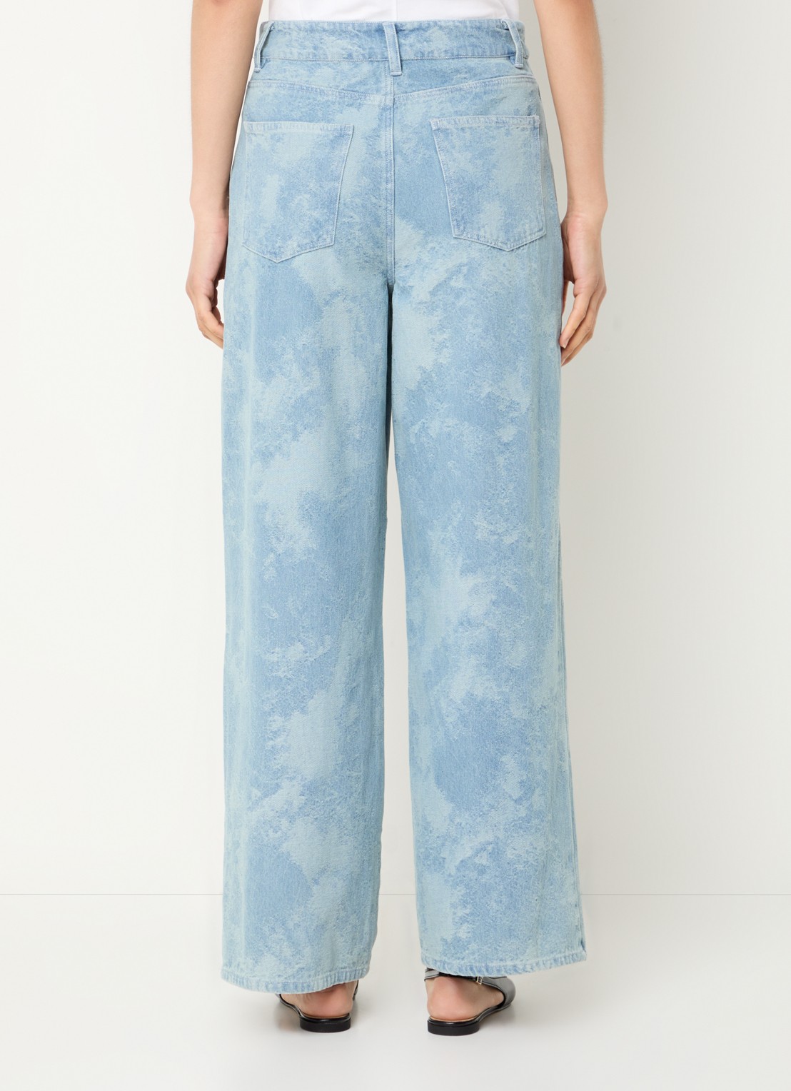 Modström Newland high waist wide leg jeans met jacquard dessin - achterkant 4 indigo