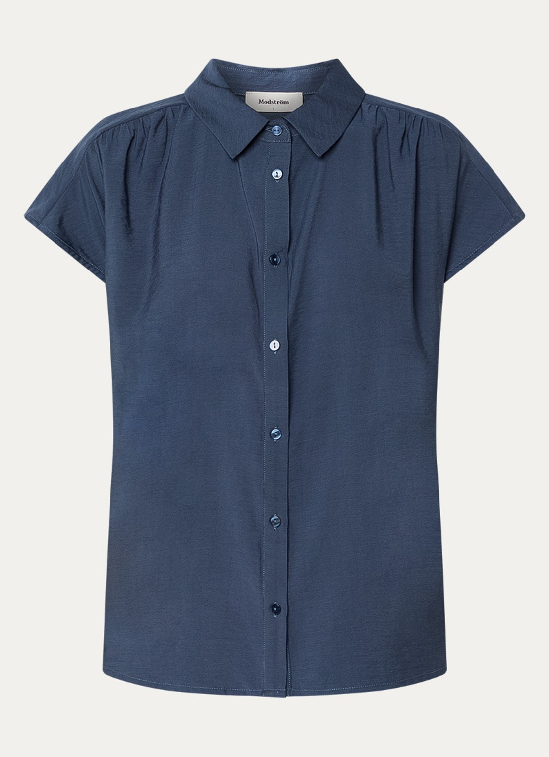 Modström Nicki blouse met plooidetail - voorkant 2 indigo