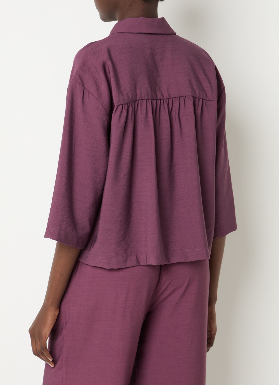 Modström Nicki blouse met plooien - achterkant 2 aubergine