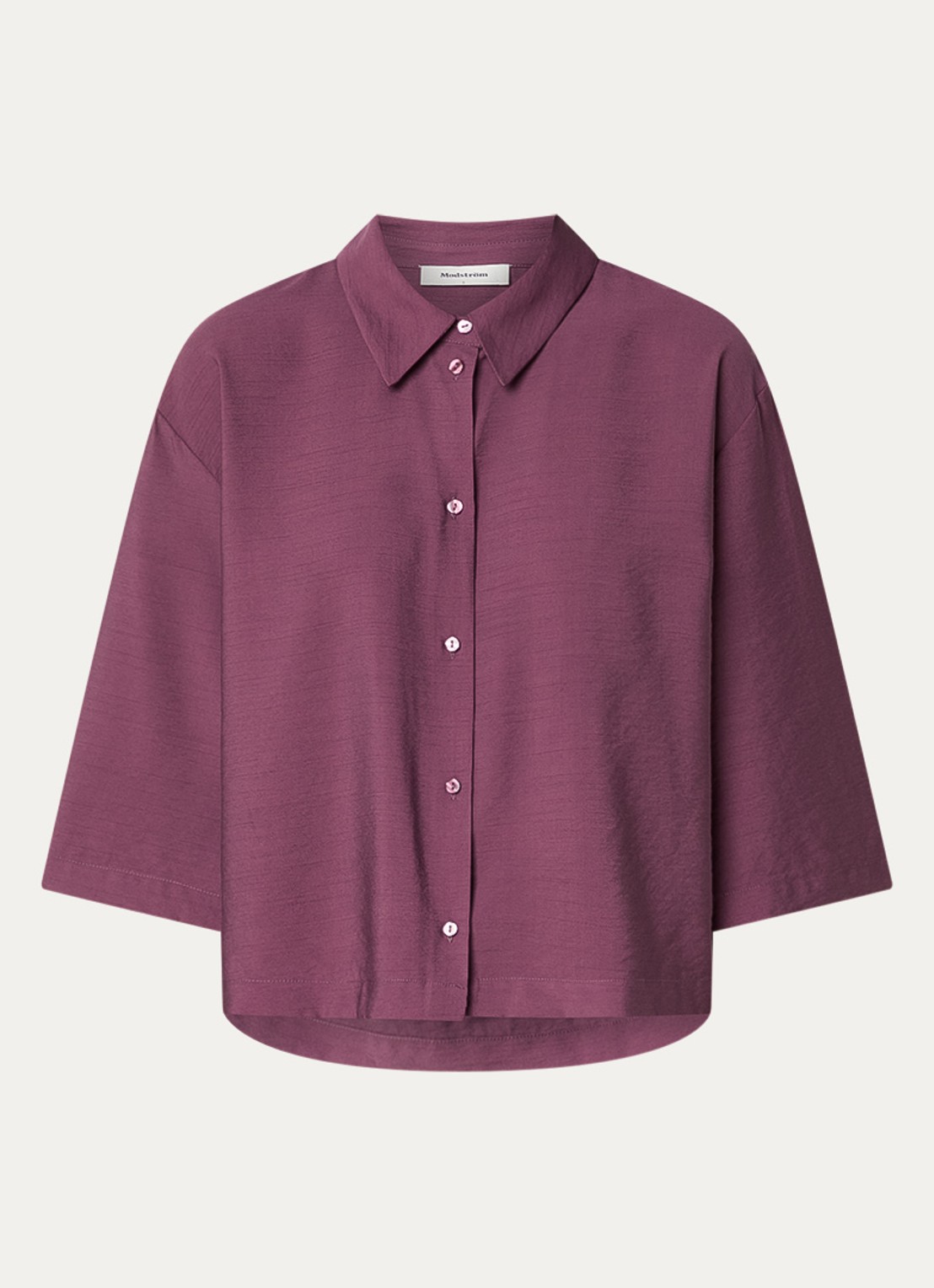 Modström Nicki blouse met plooien - voorkant 3 aubergine