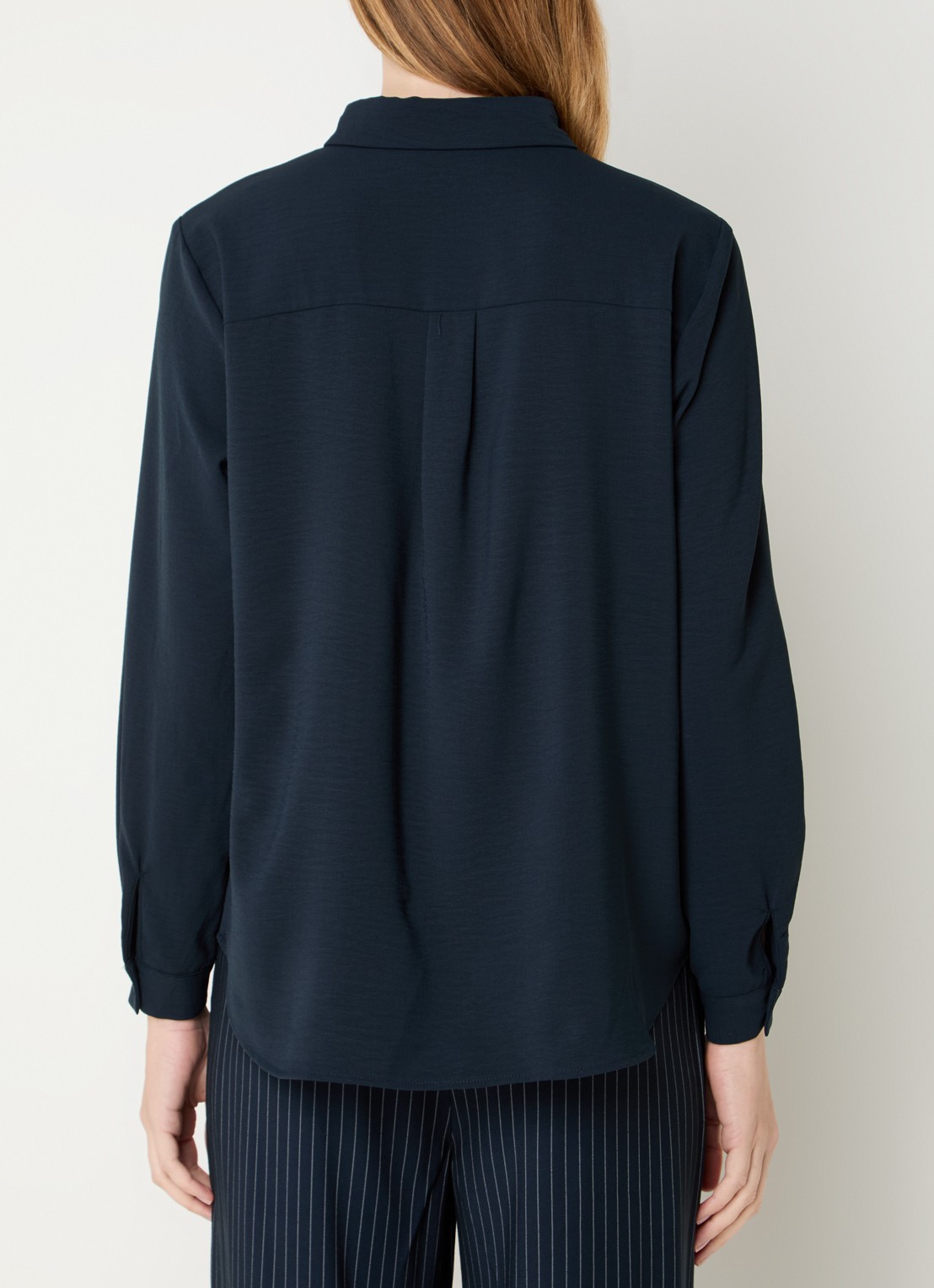 Modström Ossa blouse met kraag - achterkant donkerblauw