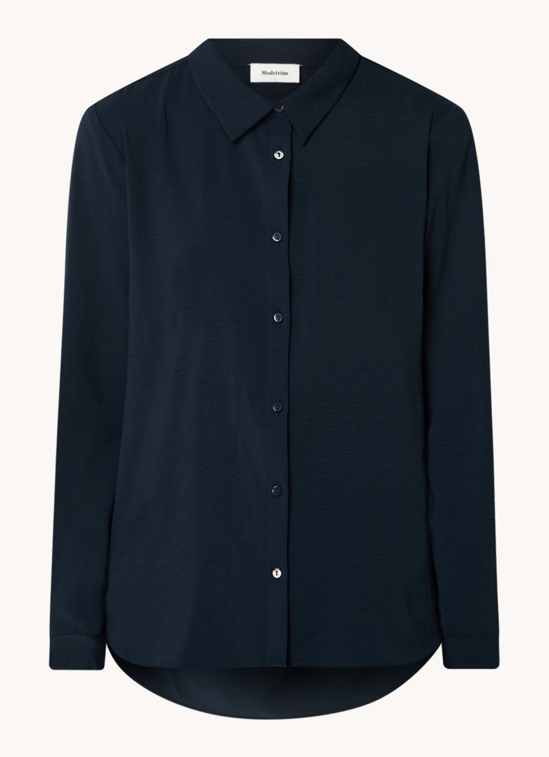 Modström Ossa blouse met kraag - voorkant 2 donkerblauw