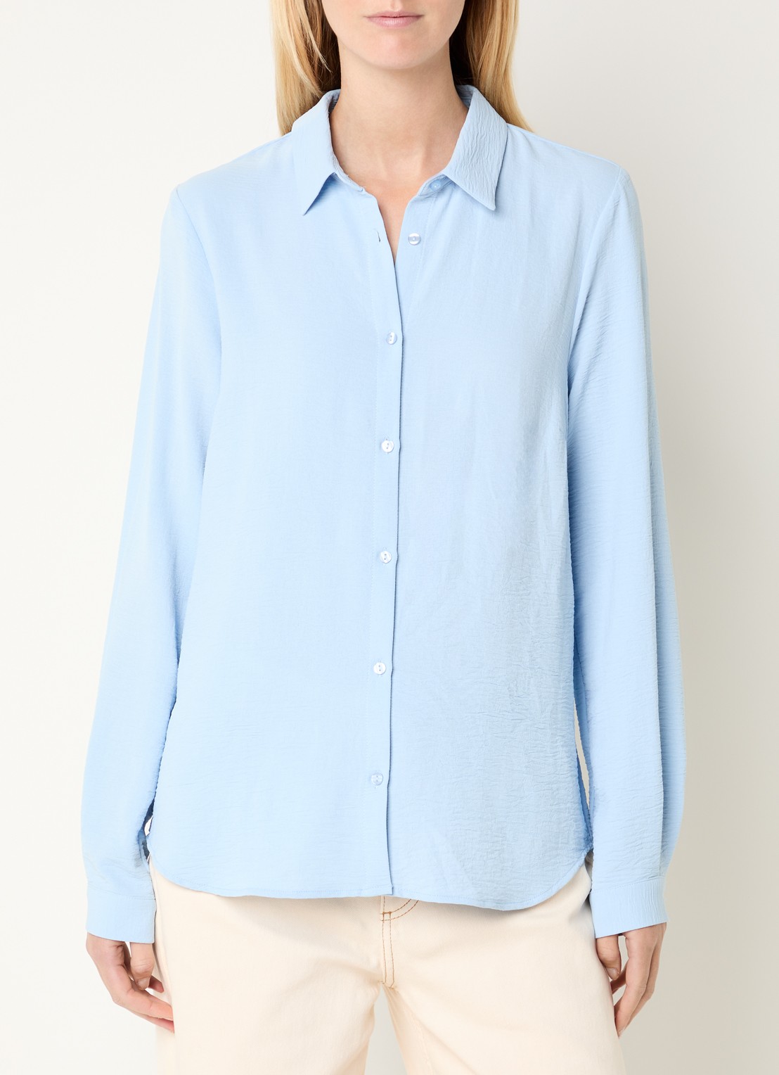 Modström Ossa blouse met kraag - detail 4 lichtblauw