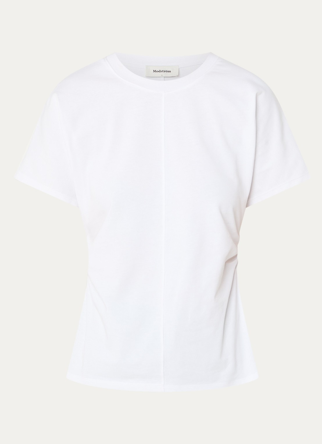 Modström Pataya t-shirt van  katoen met siernaad - voorkant 3 wit