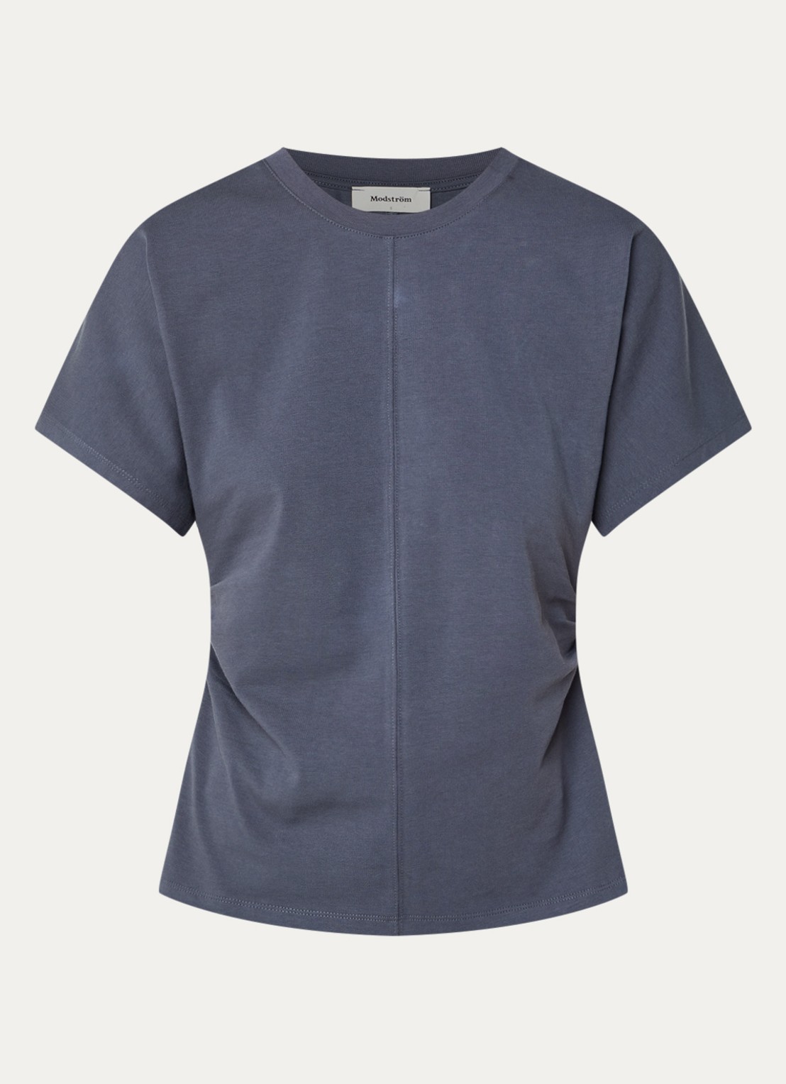 Modström Pataya t-shirt van  katoen met siernaad - voorkant 3 donkerblauw