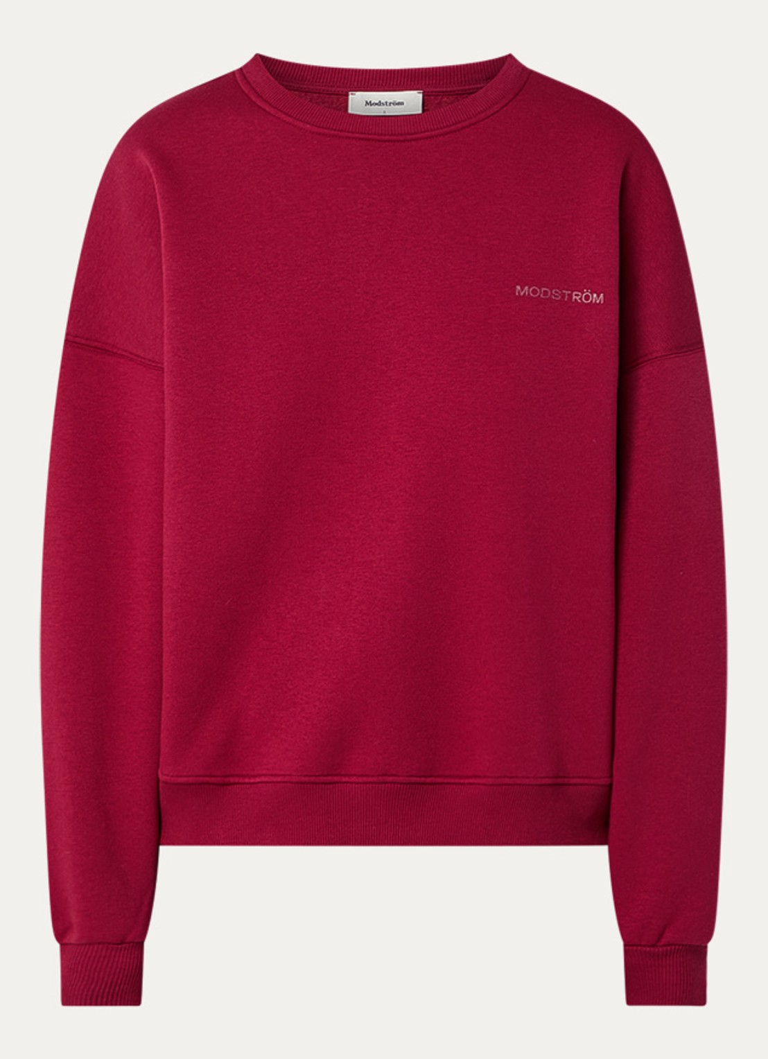 Modström Paula sweater met logo - voorkant 2 donkerrood