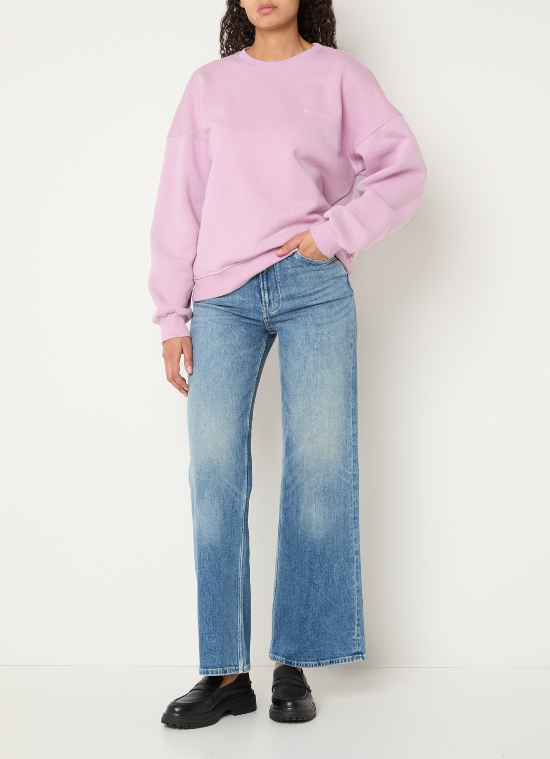 Modström Paula sweater met logo - voorkant 3 oudroze