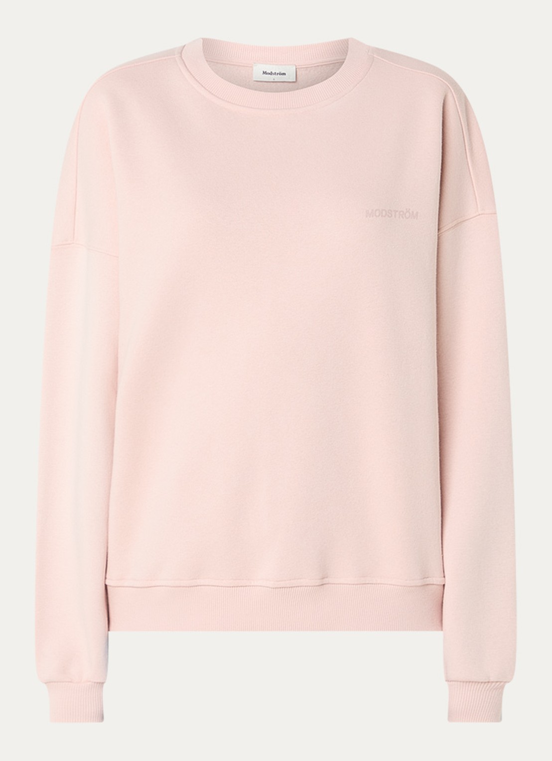 Modström Paula sweater met logo - voorkant 2 lichtroze