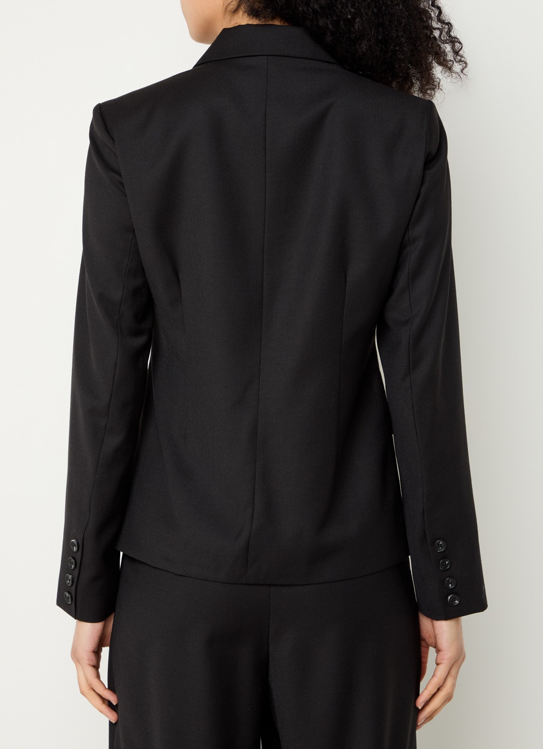 Modström Pilou blazer in wolblend met klepzakken - achterkant zwart