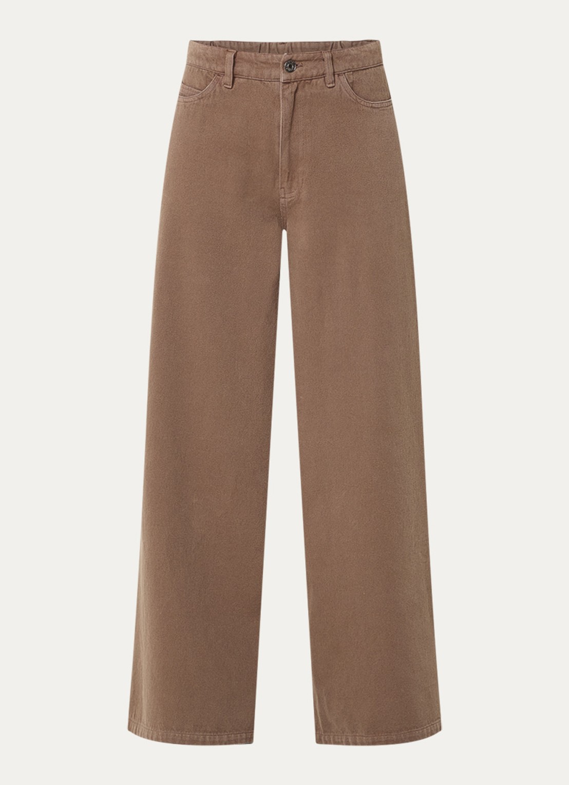Modström Princess high waist wide leg jeans met gekleurde wassing - voorkant 2 lichtbruin