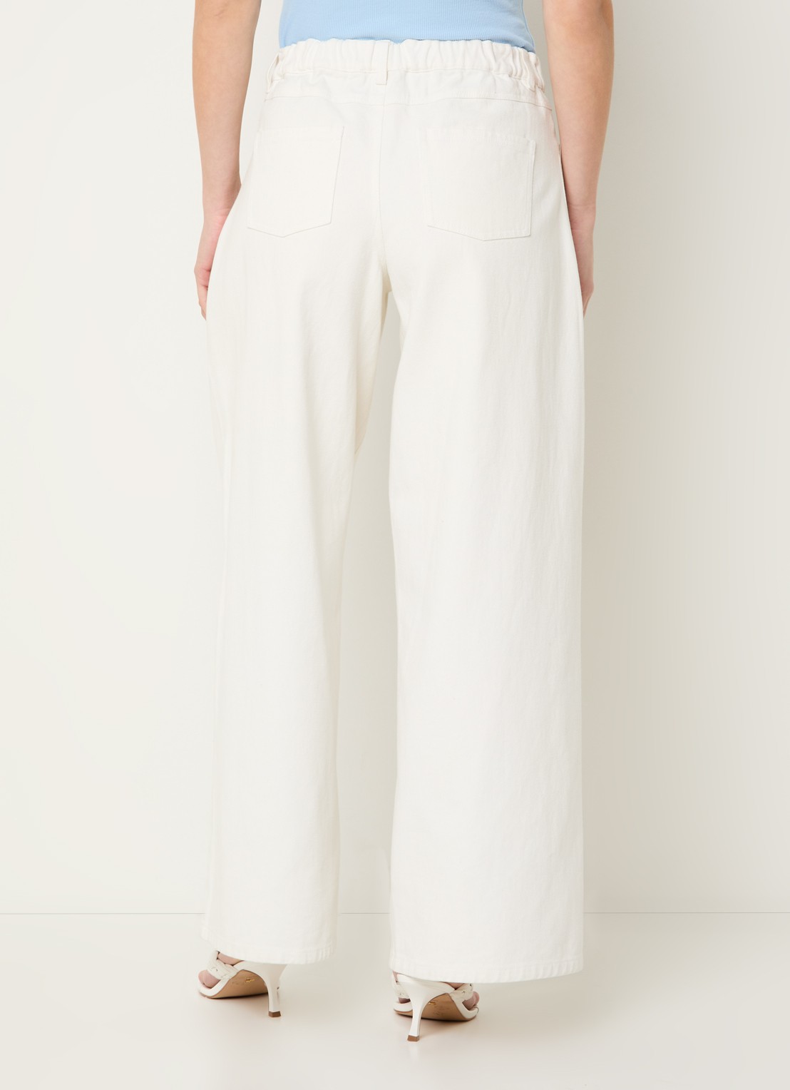 Modström Princess high waist wide leg jeans met gekleurde wassing - achterkant gebroken wit
