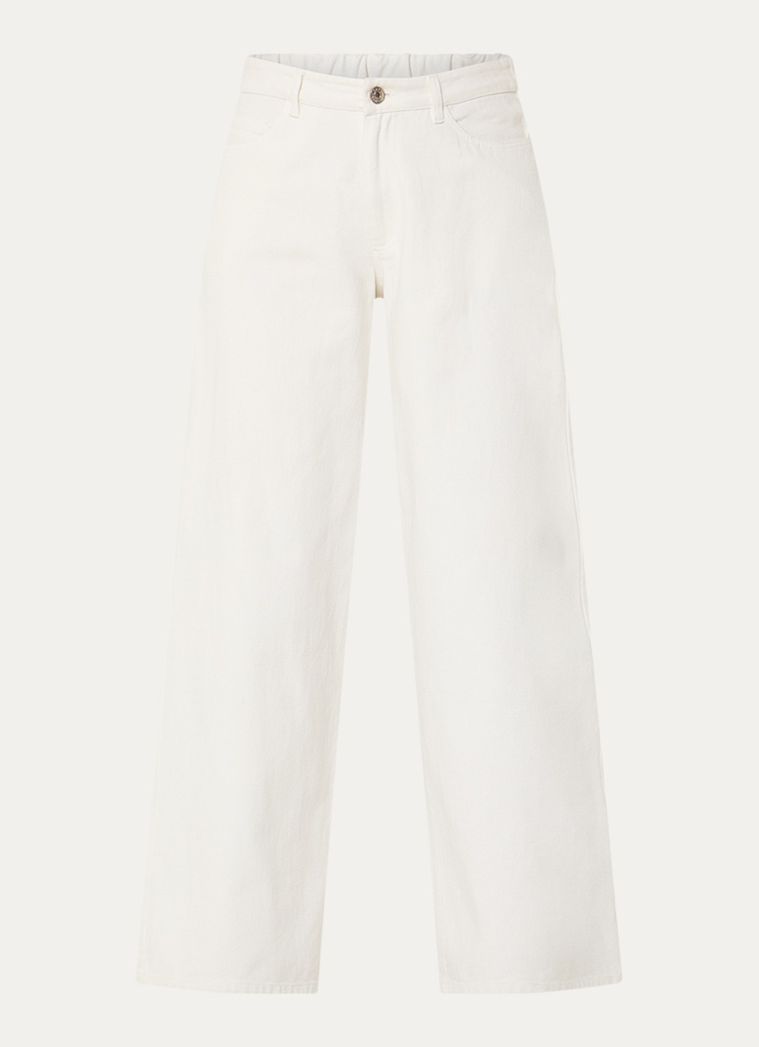 Modström Princess high waist wide leg jeans met gekleurde wassing - voorkant 4 gebroken wit