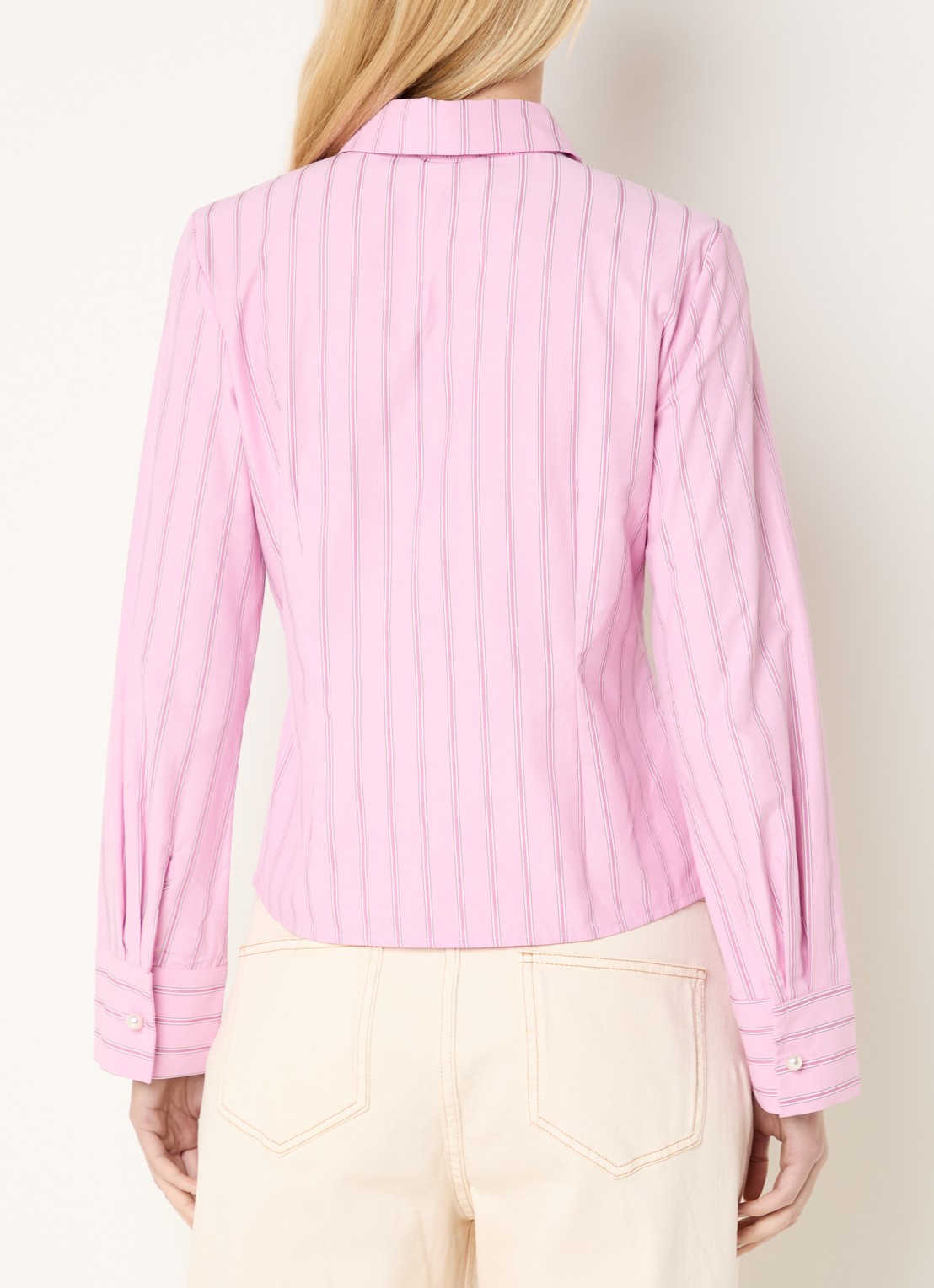 Modström Starlee blouse met streepprint - achterkant 3 roze