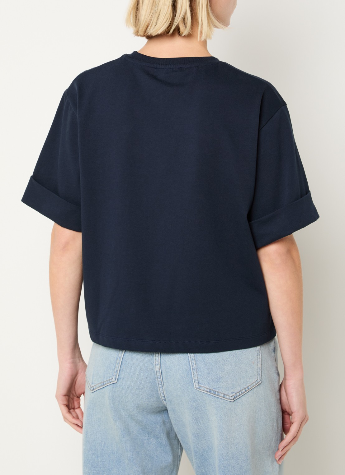 Modström T-shirt met logo - achterkant donkerblauw
