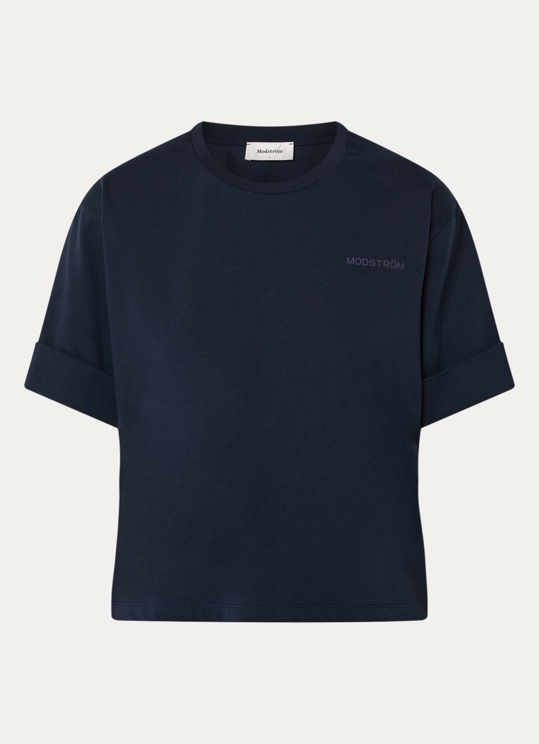 Modström T-shirt met logo - voorkant 2 donkerblauw