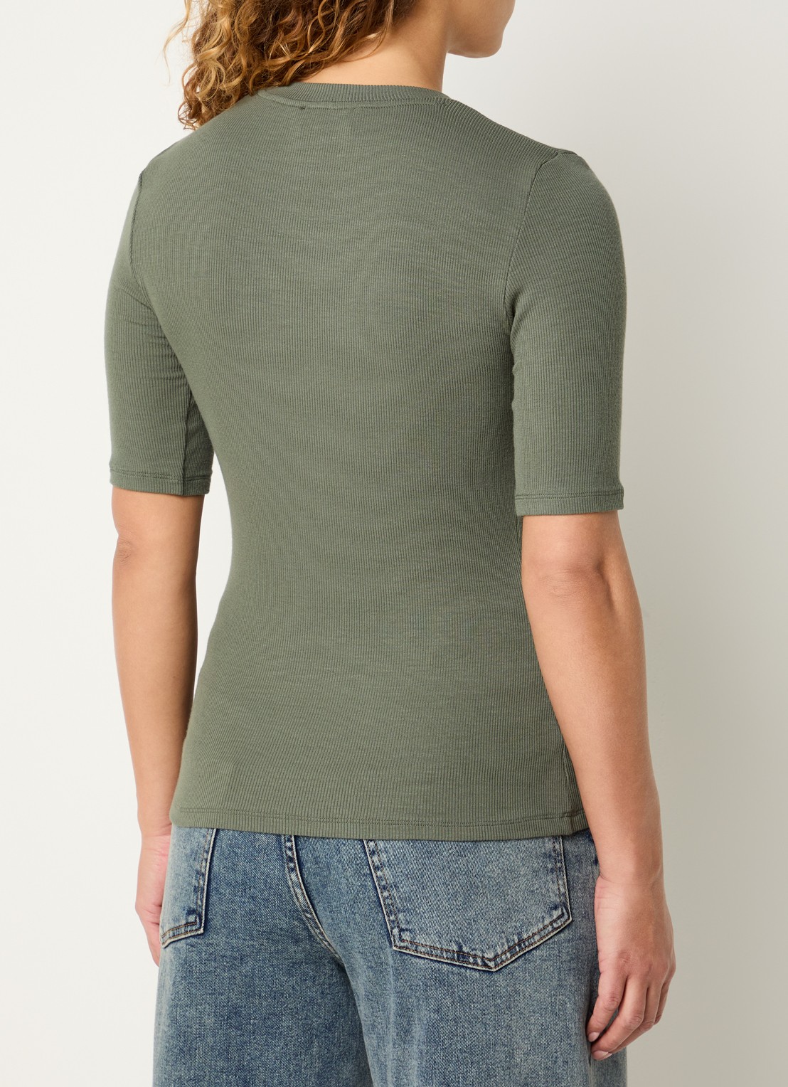 Modström T-shirt met - achterkant olijfgroen