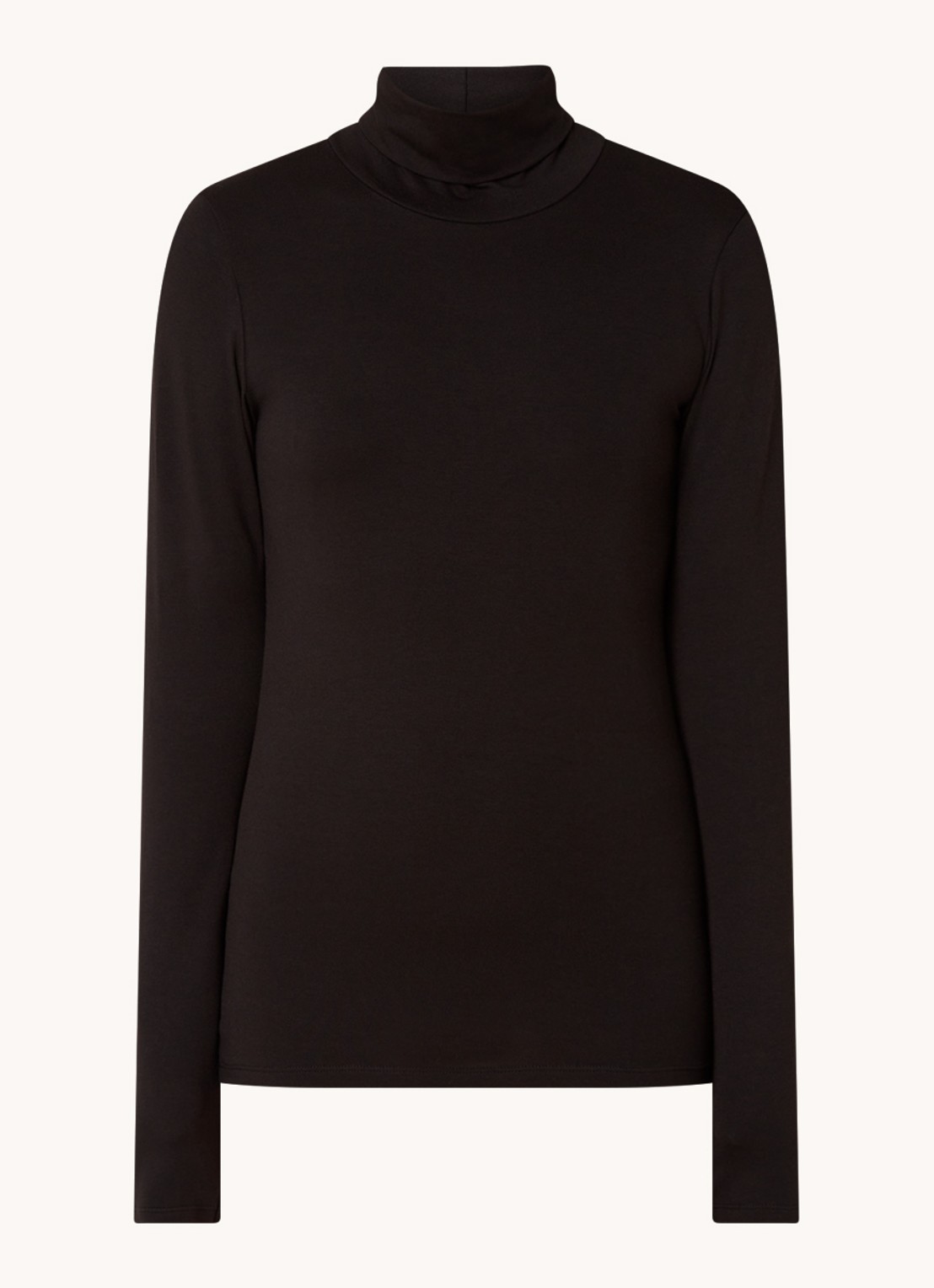Modström Tanner longsleeve met col - voorkant 2 zwart