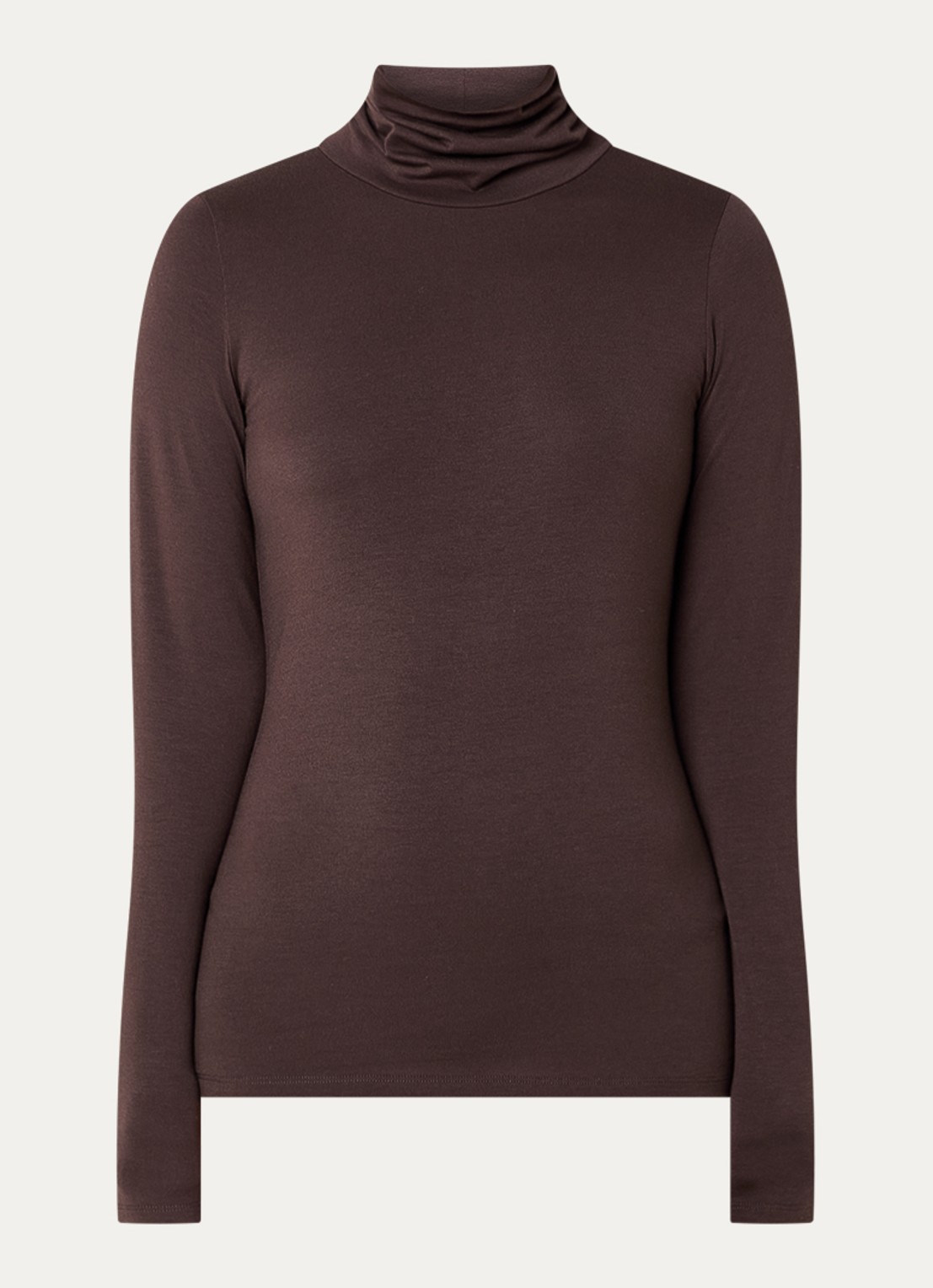 Modström Tanner longsleeve met col - voorkant 2 donkerbruin