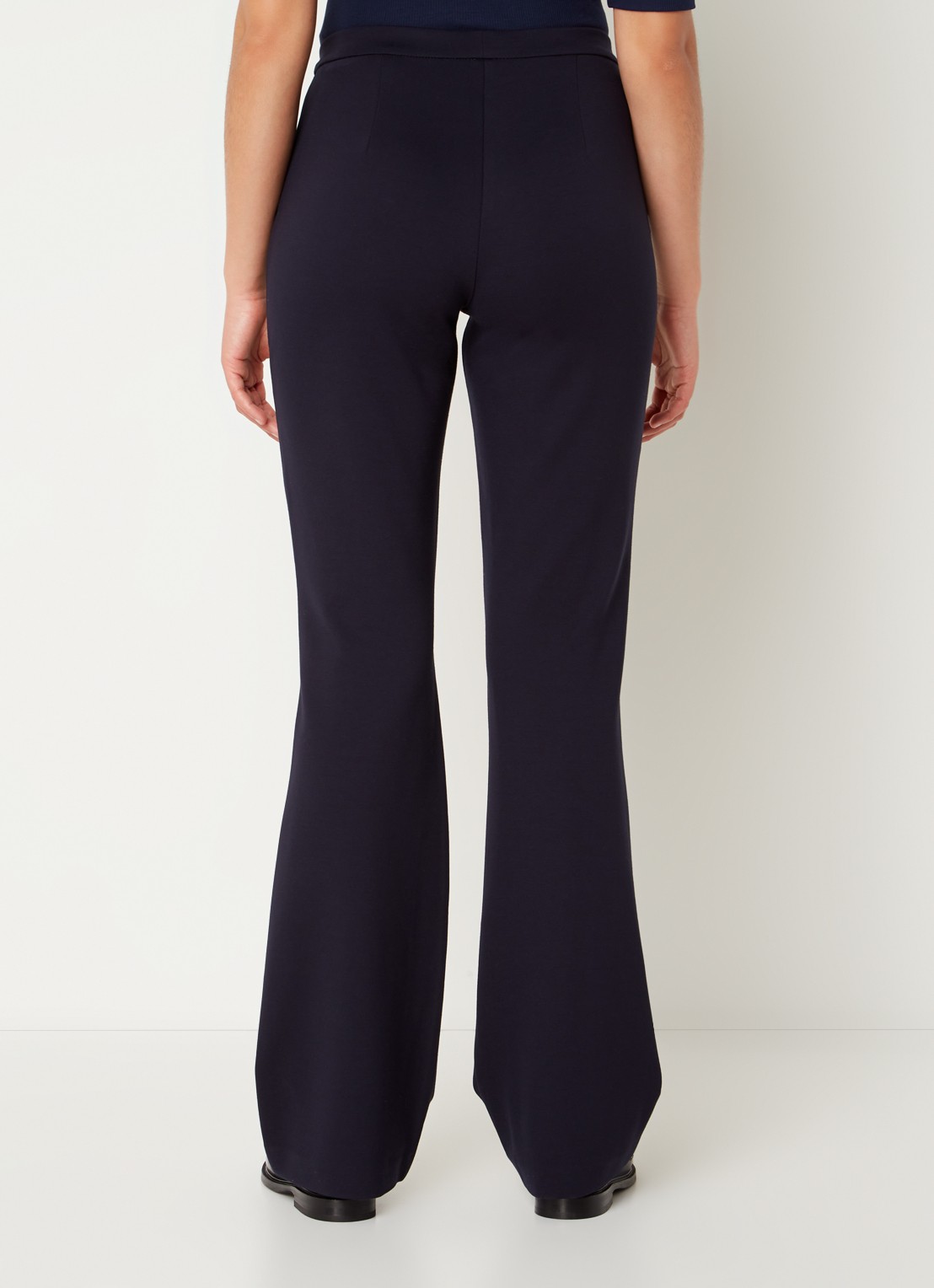 Modström Tanny high waist flared fit broek met stretch - achterkant blauwgrijs