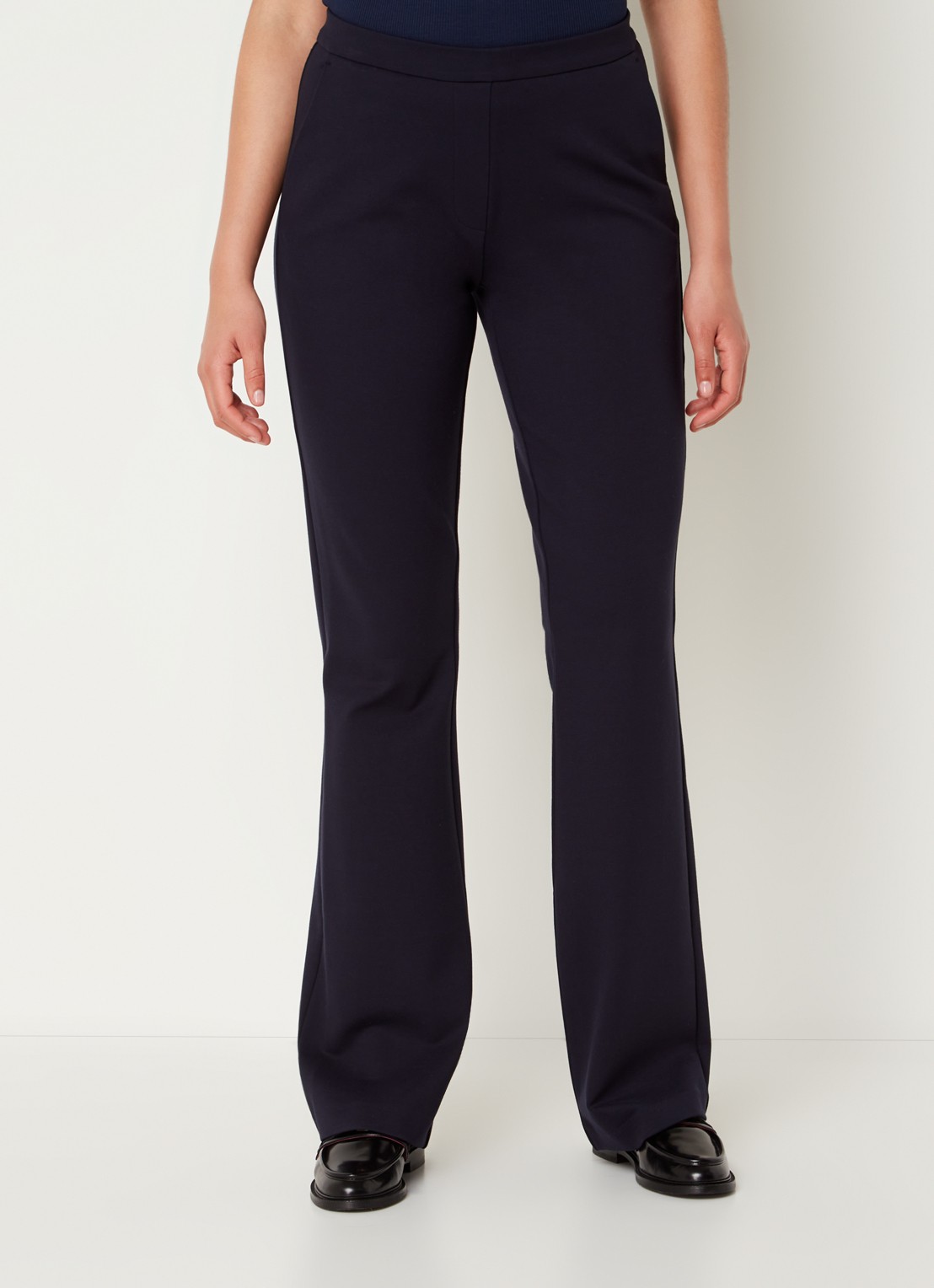 Modström Tanny high waist flared fit broek met stretch - detail 4 blauwgrijs