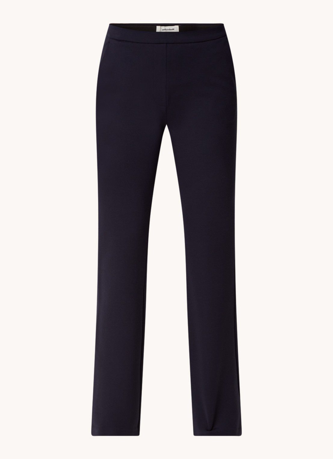 Modström Tanny high waist flared fit broek met stretch - voorkant 2 blauwgrijs