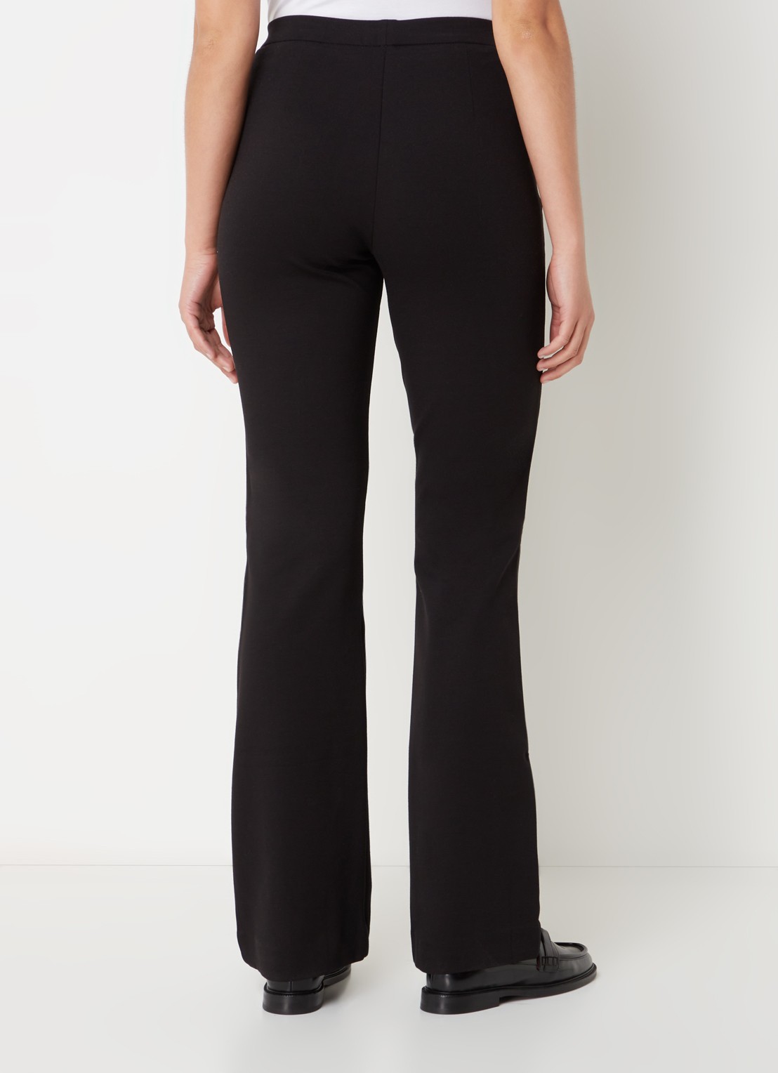 Modström Tanny high waist flared fit broek met stretch - achterkant 3 zwart