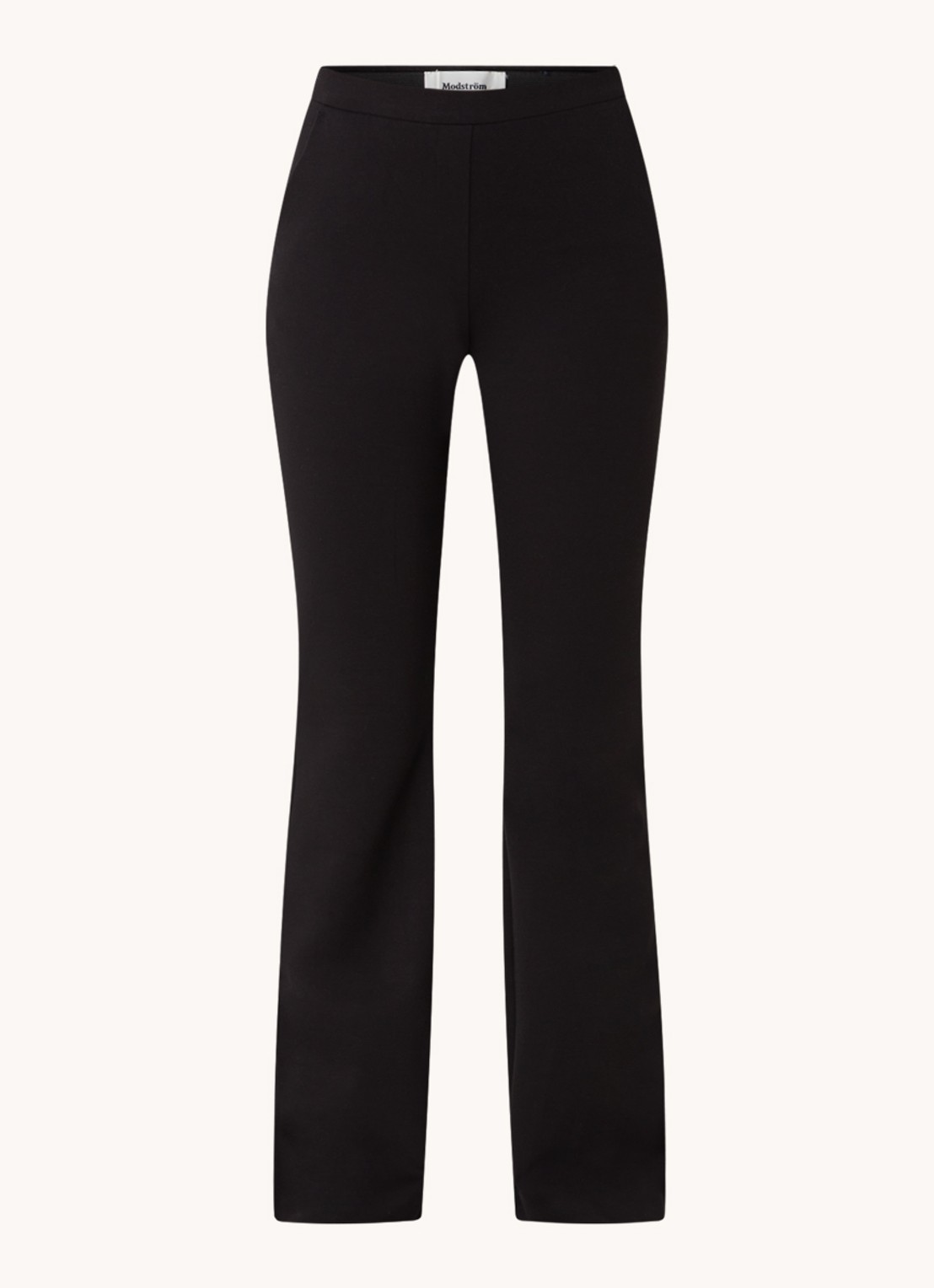 Modström Tanny high waist flared fit broek met stretch - voorkant zwart