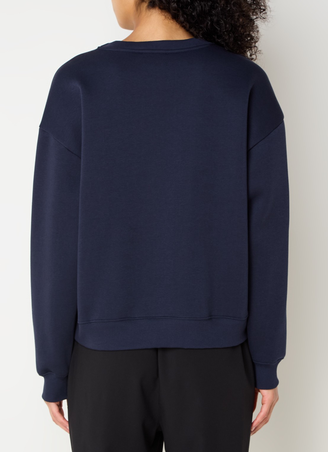 Modström Tia sweater met logoprint - achterkant 2 donkerblauw