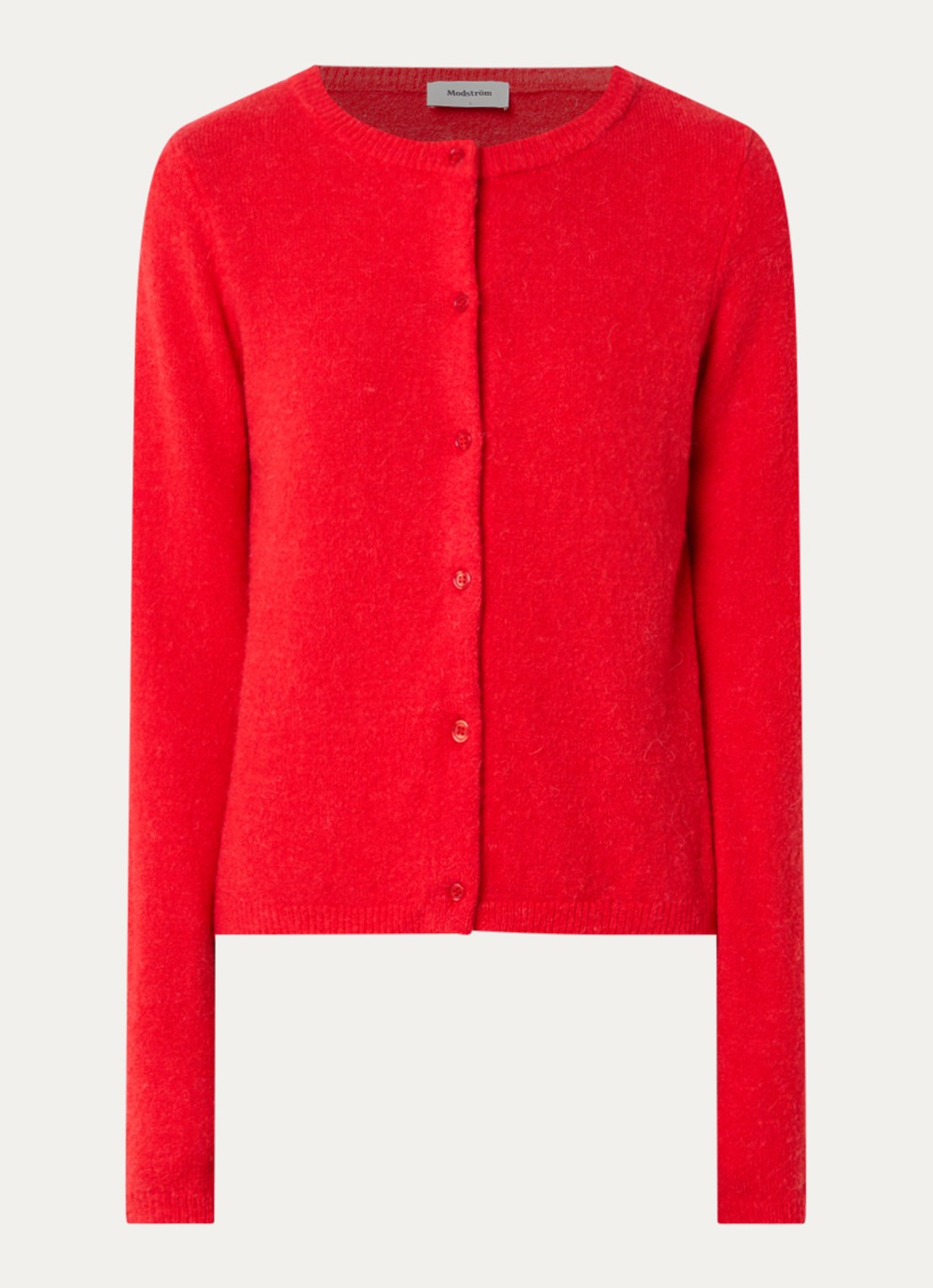 Modström Tree fijngebreid vest in alpaca wolblend - voorkant 2 rood