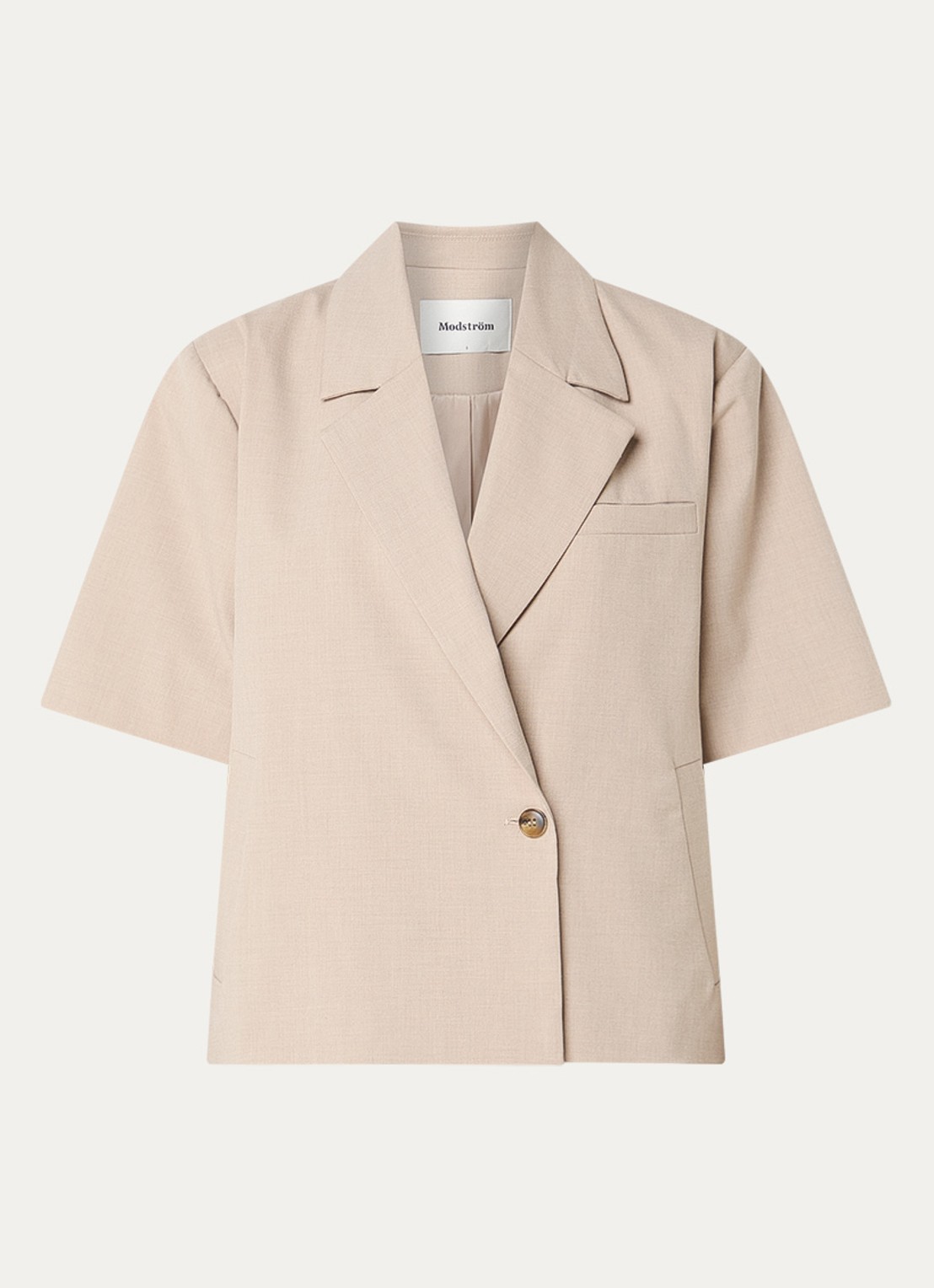 Modström Tuesday blazer met steekzakken - voorkant 2 beige