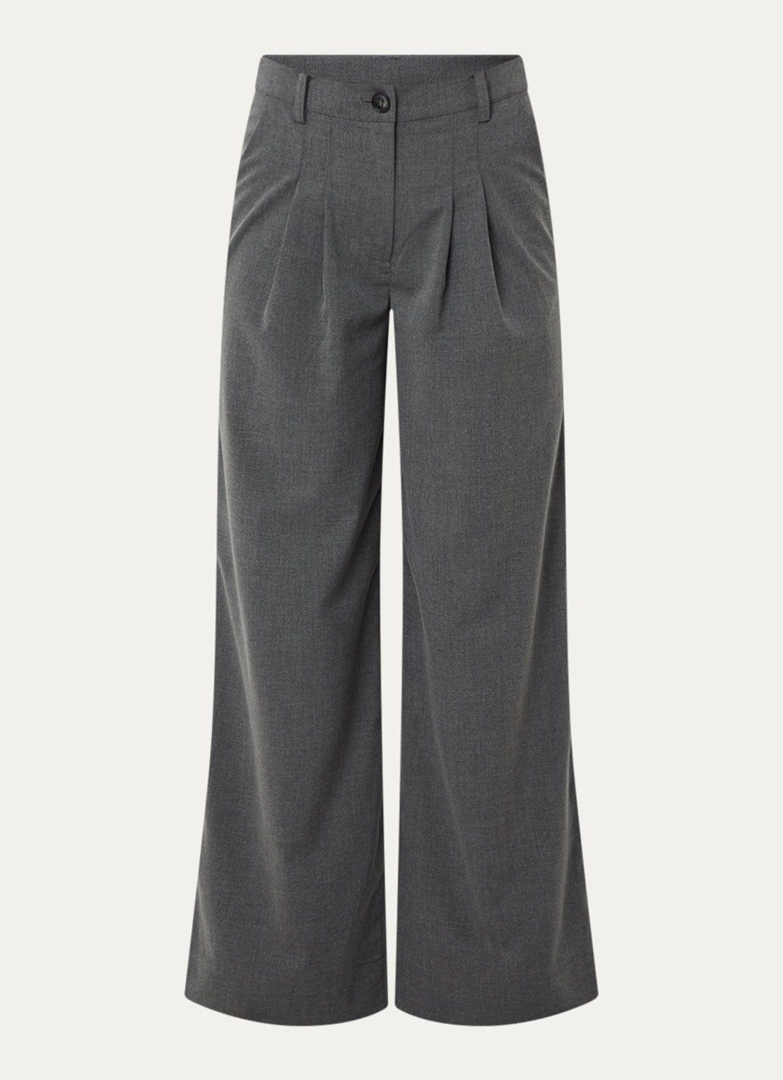 Modström Tuesday high waist loose fit pantalon met steekzakken - voorkant 3 donkergrijs