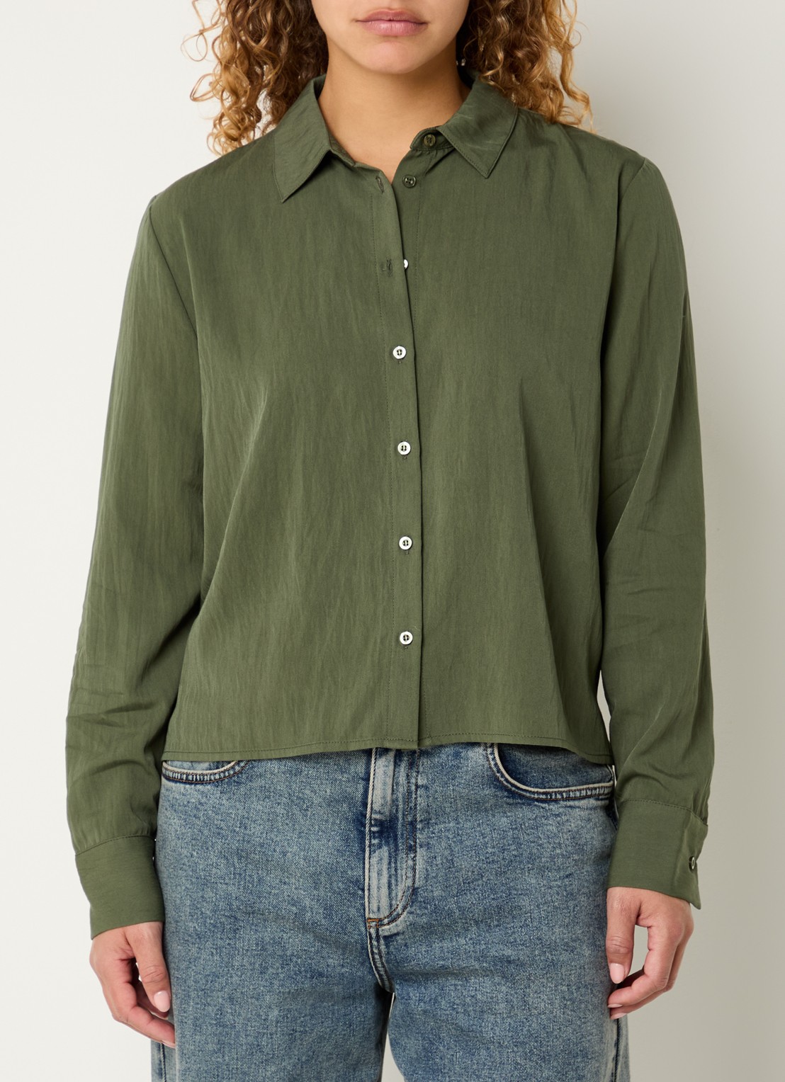 Modström Uddin blouse  - detail olijfgroen