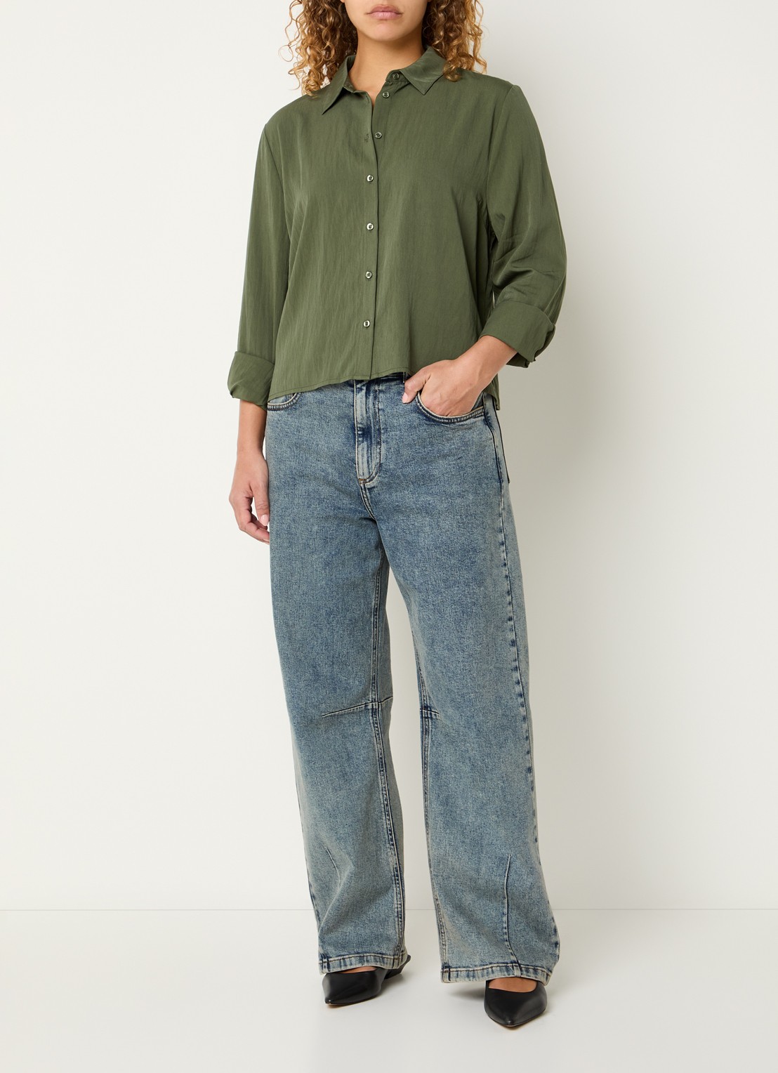 Modström Uddin blouse  - voorkant 4 olijfgroen