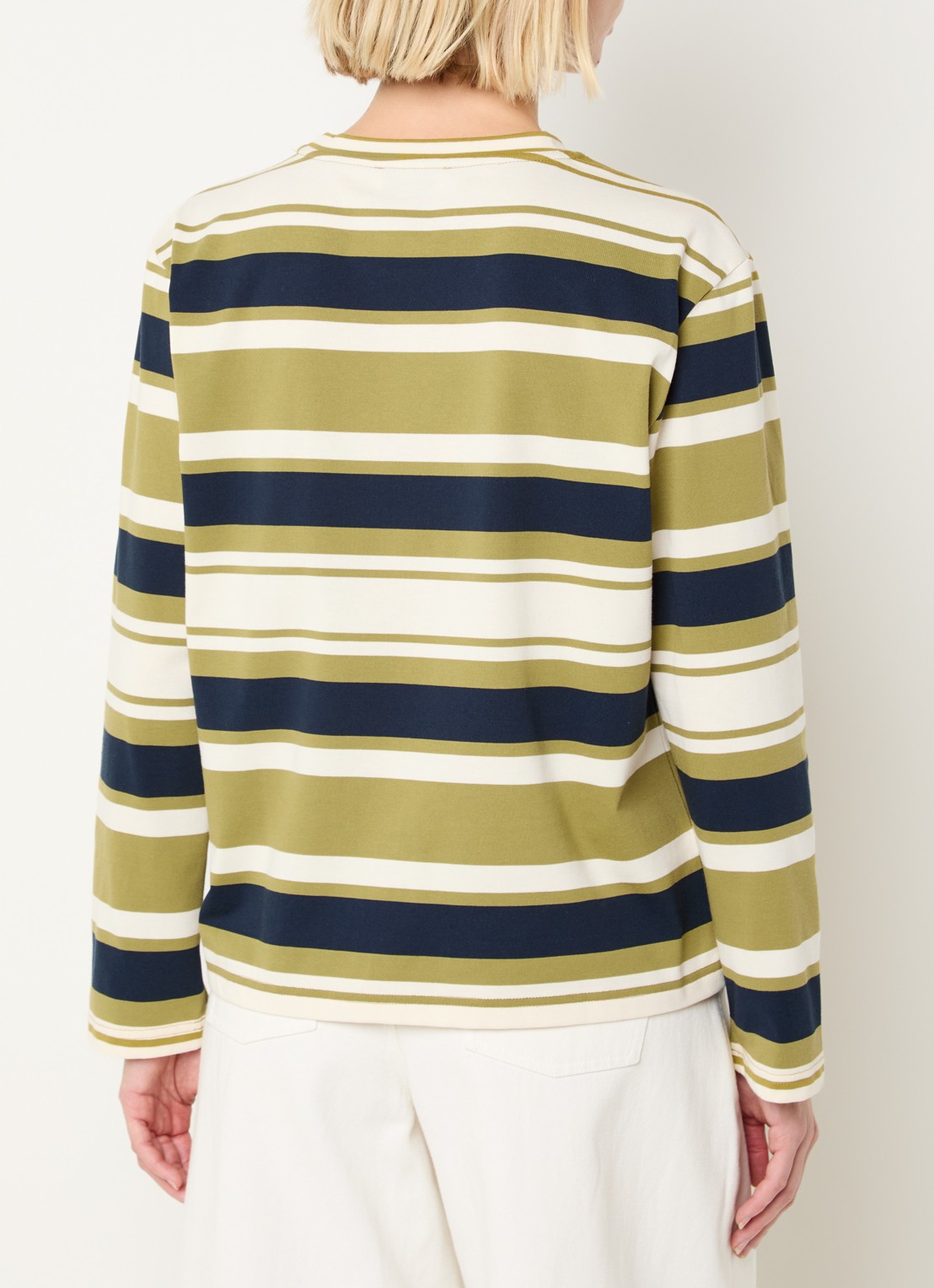 Modström Urban long sleeve met streepprint - achterkant 3 mosgroen