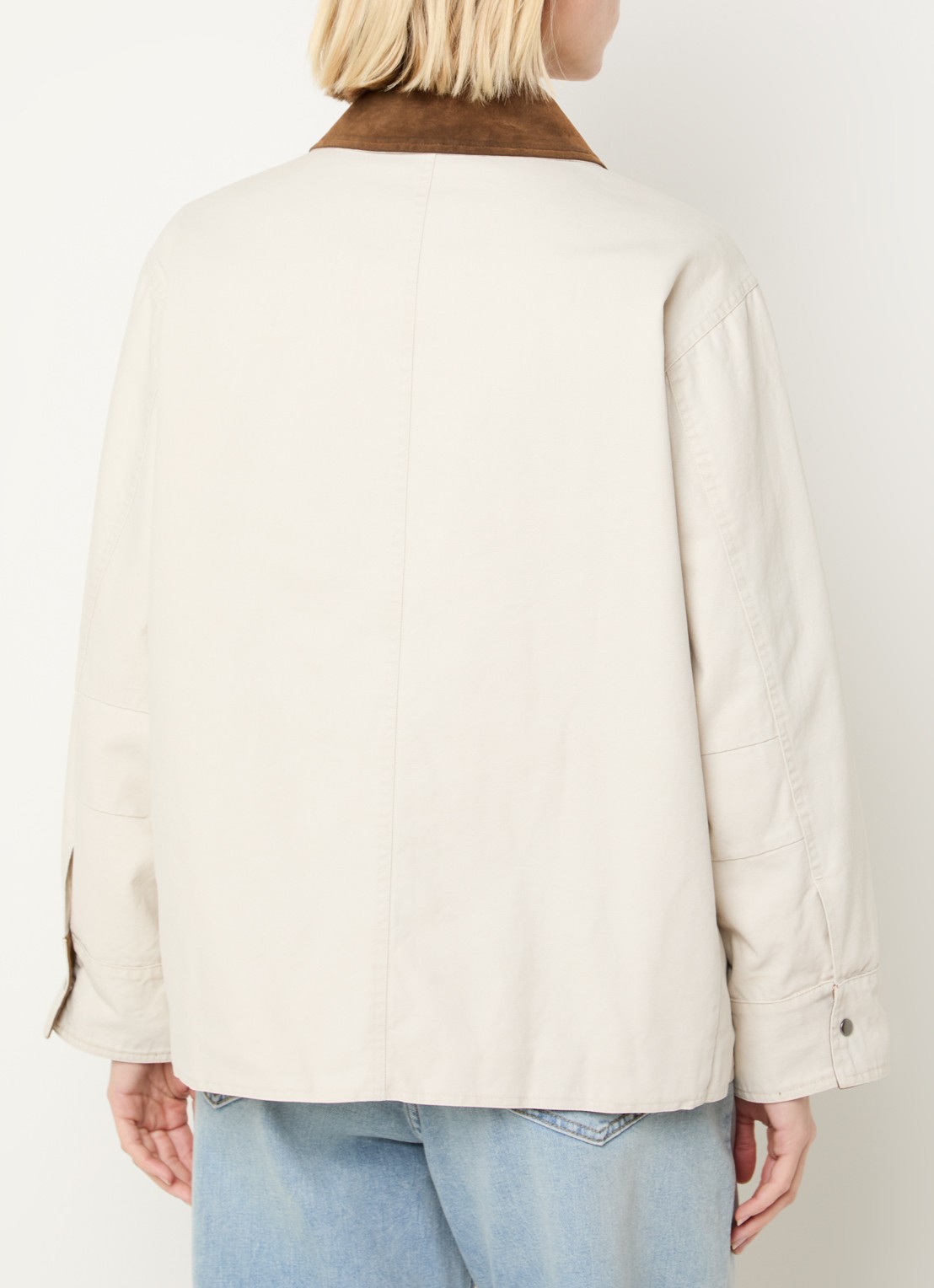Modström Ursula jack van canvas met klepzakken - achterkant beige