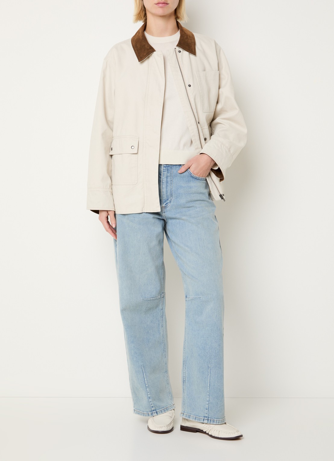 Modström Ursula jack van canvas met klepzakken - voorkant 4 beige