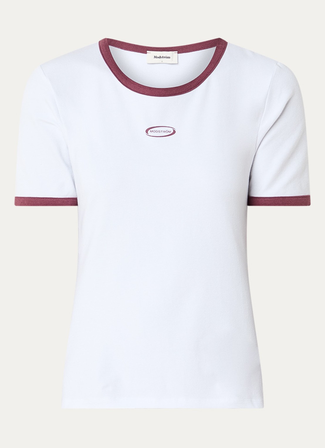 Modström Vernomd T-shirt met logo - voorkant wit