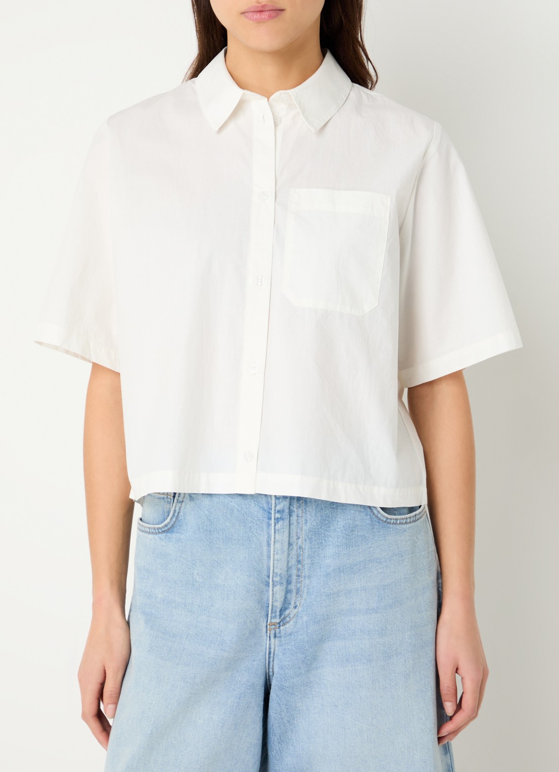 Modström Vilbert blouse met borstzak - detail 3 gebroken wit