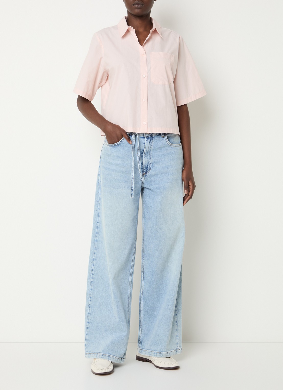 Modström Vilbert blouse met borstzak - voorkant 4 lichtroze