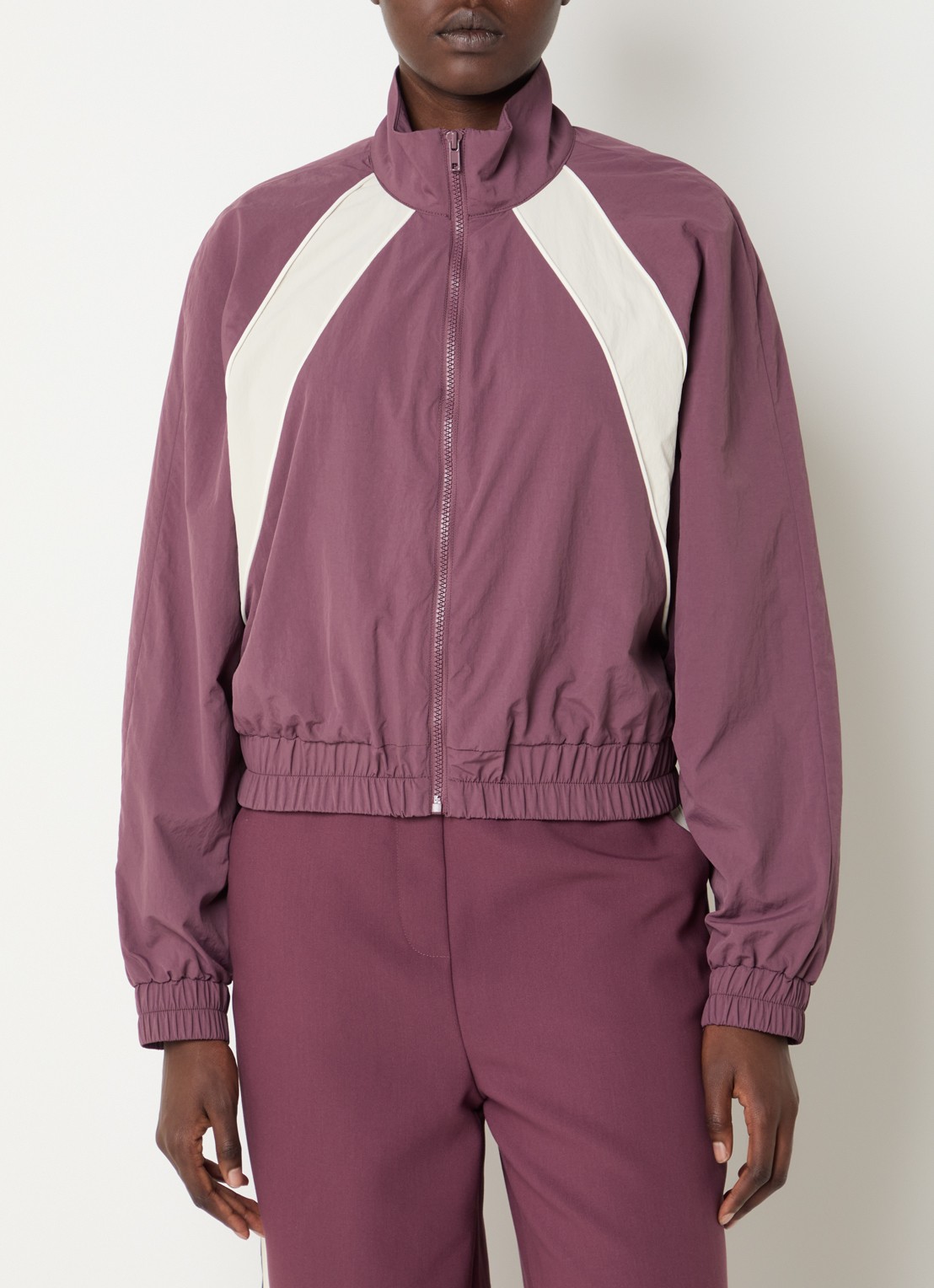 Modström Volmermd jack met opstaande kraag - detail 4 aubergine
